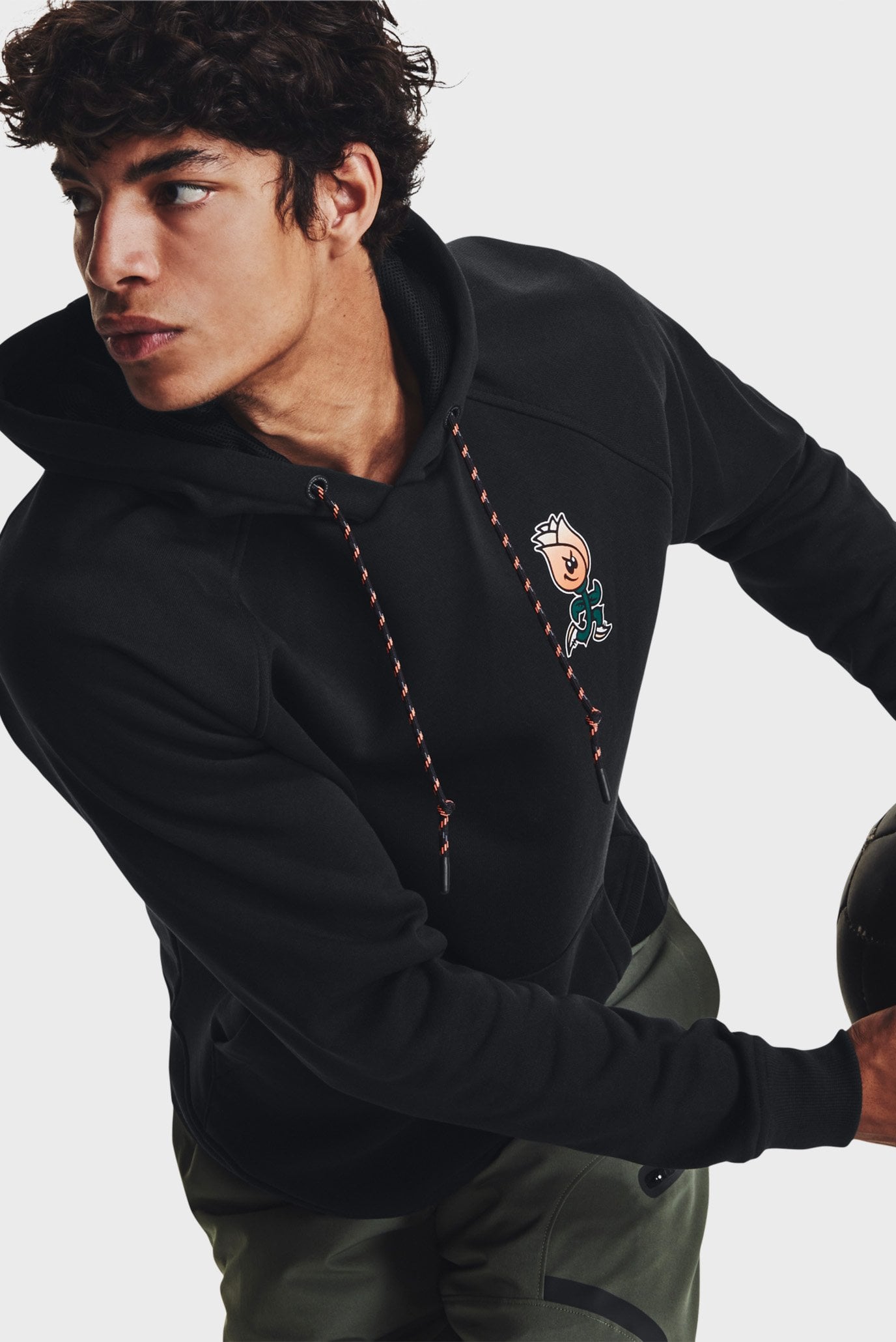 Мужское черное худи UA HW Terry Rose Hoodie 4