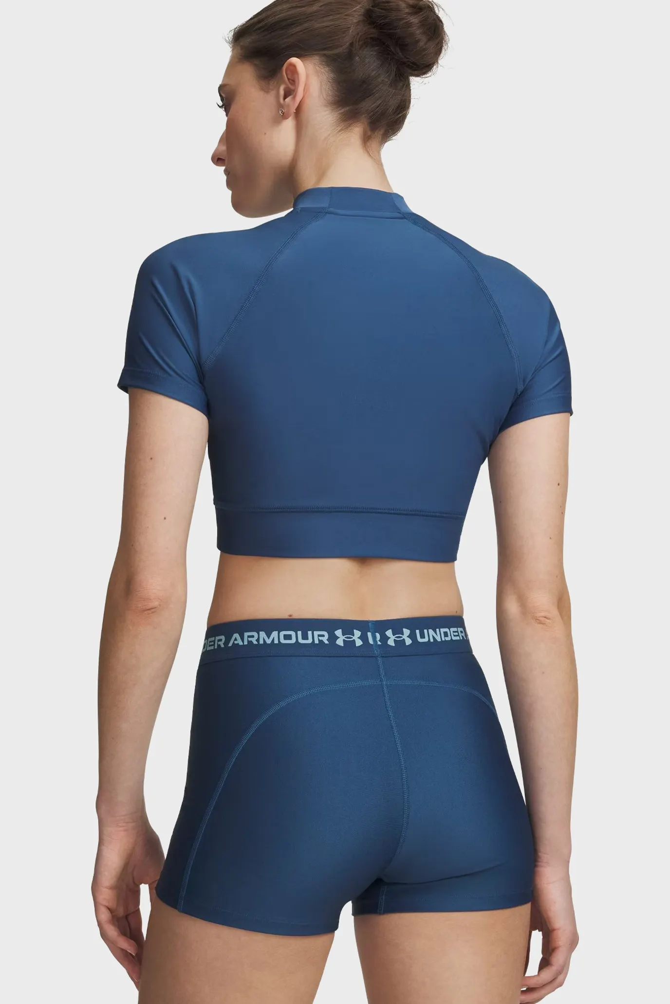 Топ HeatGear Crop Mock SS-BLU 3