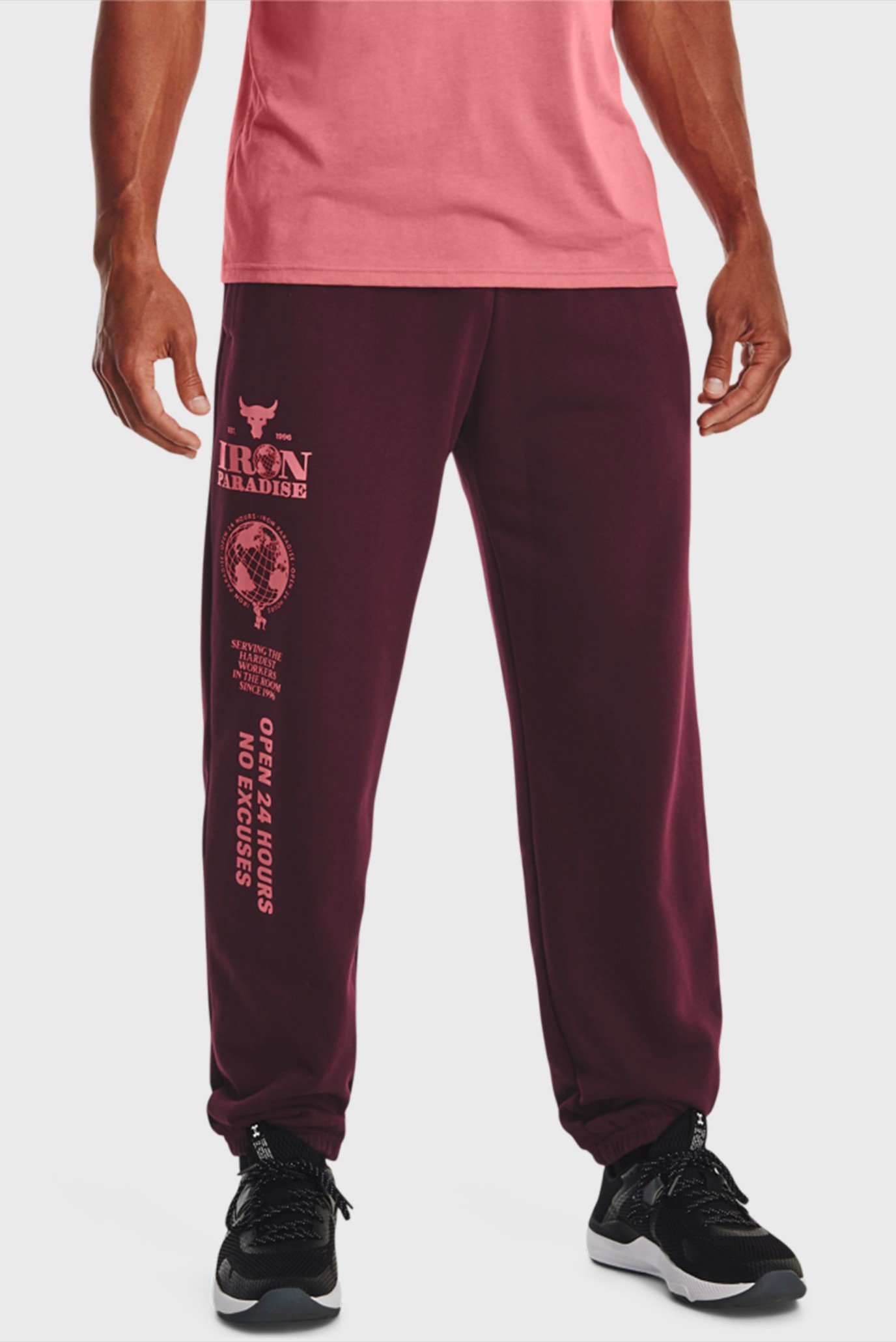 Мужские бордовые спортивные брюки UA Pjt Rck Hwt Terry Pnt 1