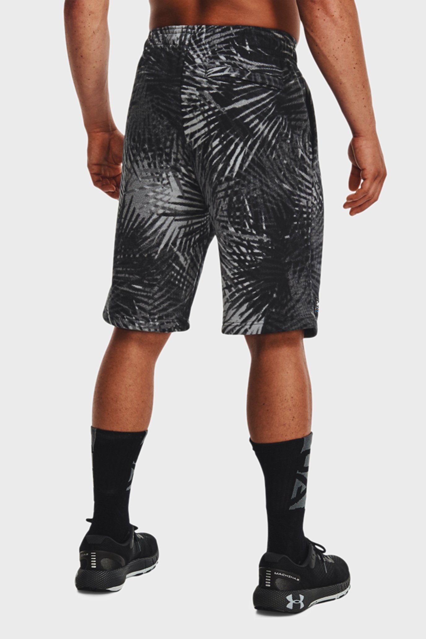 Мужские темно-серые шорты с узором UA Rival Flc Sport Palm Sts Under Armour Мужские темно-серые шорты с узором UA Rival Flc Sport Palm Sts 10