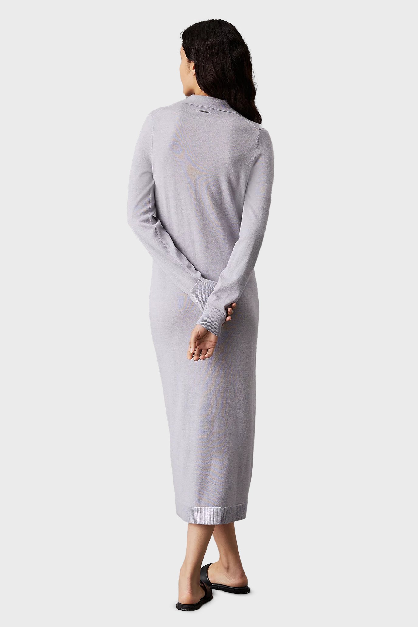 Женское серое шерстяное платье MERINO WOOL BUTTON 4