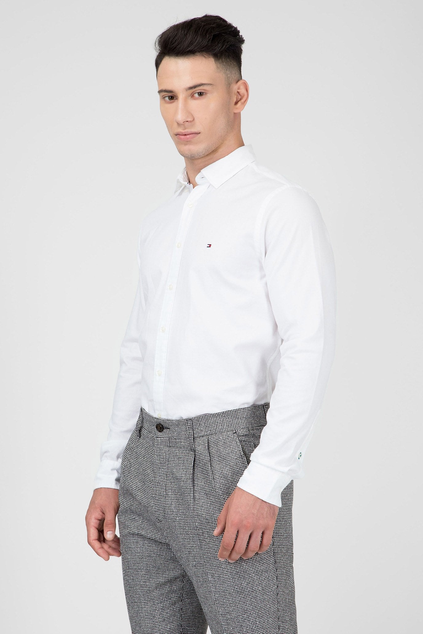 Мужская белая рубашка SLIM CLASSIC DOBBY SHIRT 2