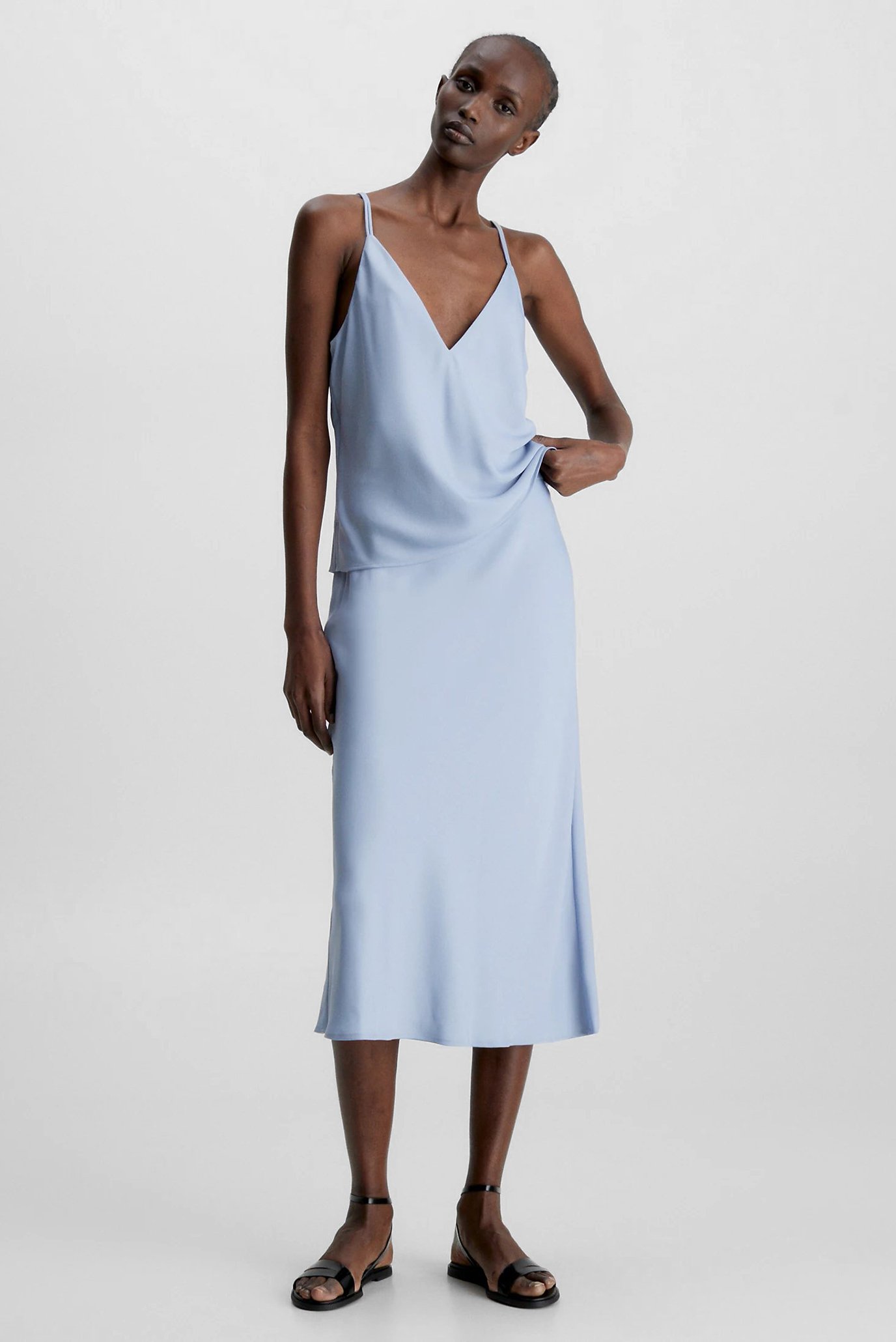 Женская голубая юбка RECYCLED CDC BIAS CUT MIDI 3