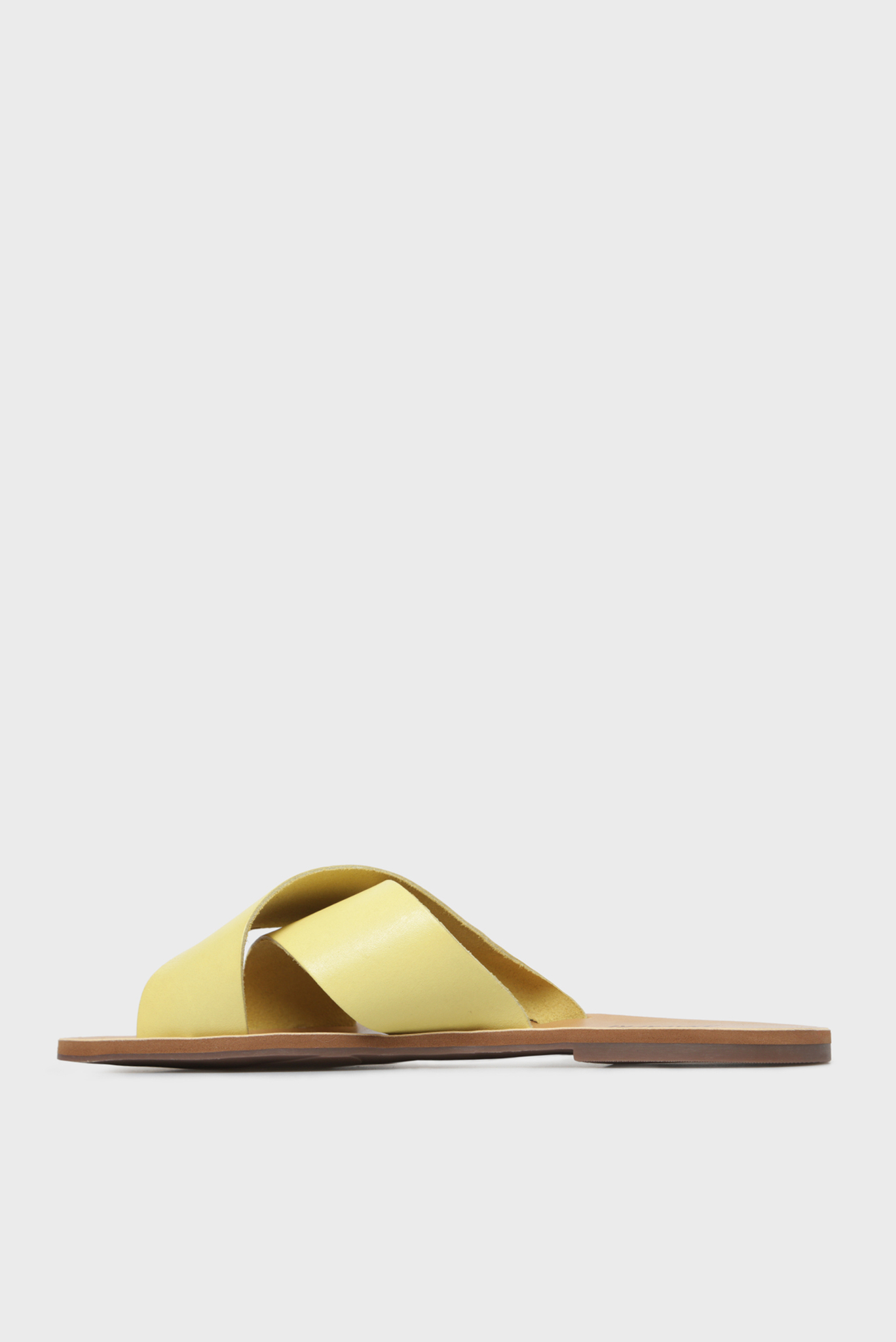 Женские желтые кожаные слайдеры 4