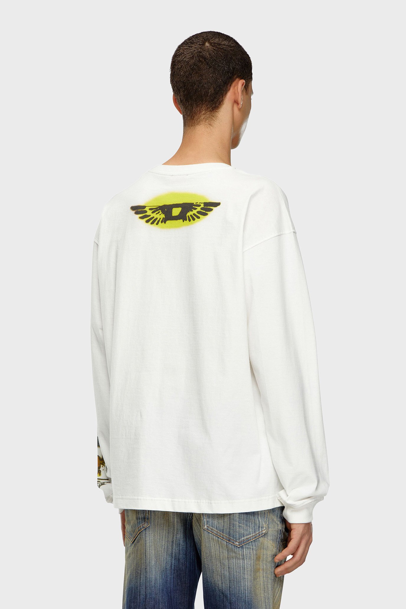 Мужской белый лонгслив T-BOXT-LS-Q9 3