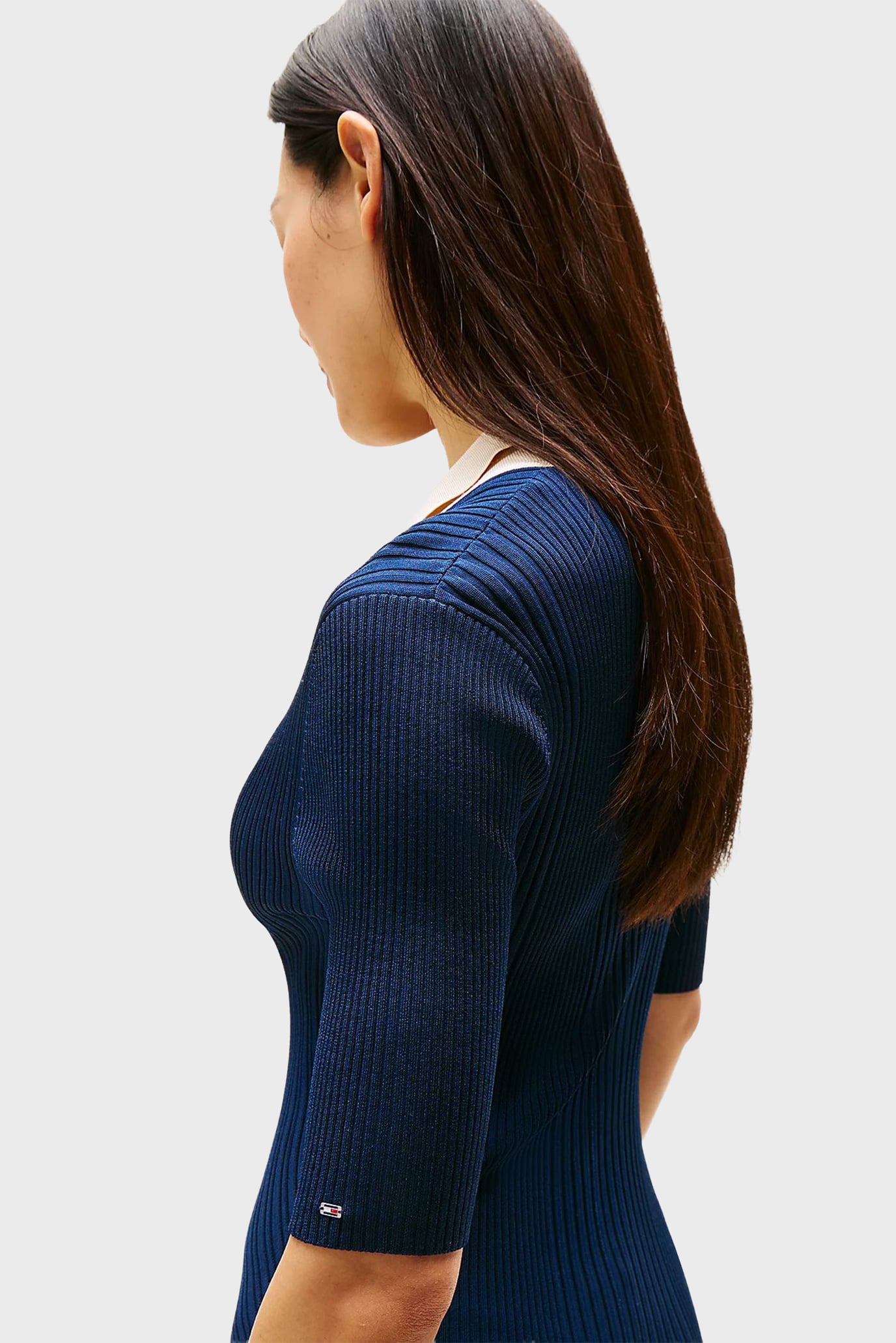 Платье/MIXED RIB CONTRAST POLO DRESS 4