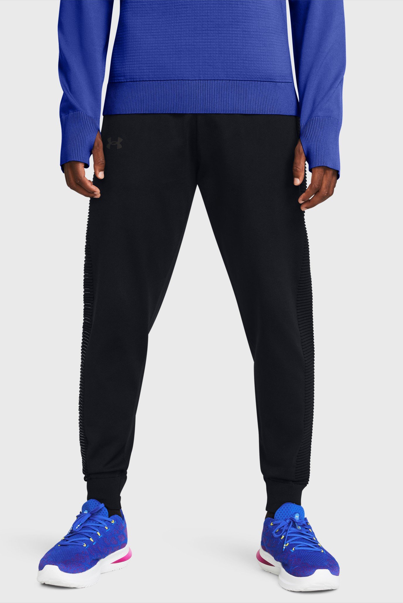 Мужские черные спортивные брюки UA INTELLIKNIT RUN PANT 1