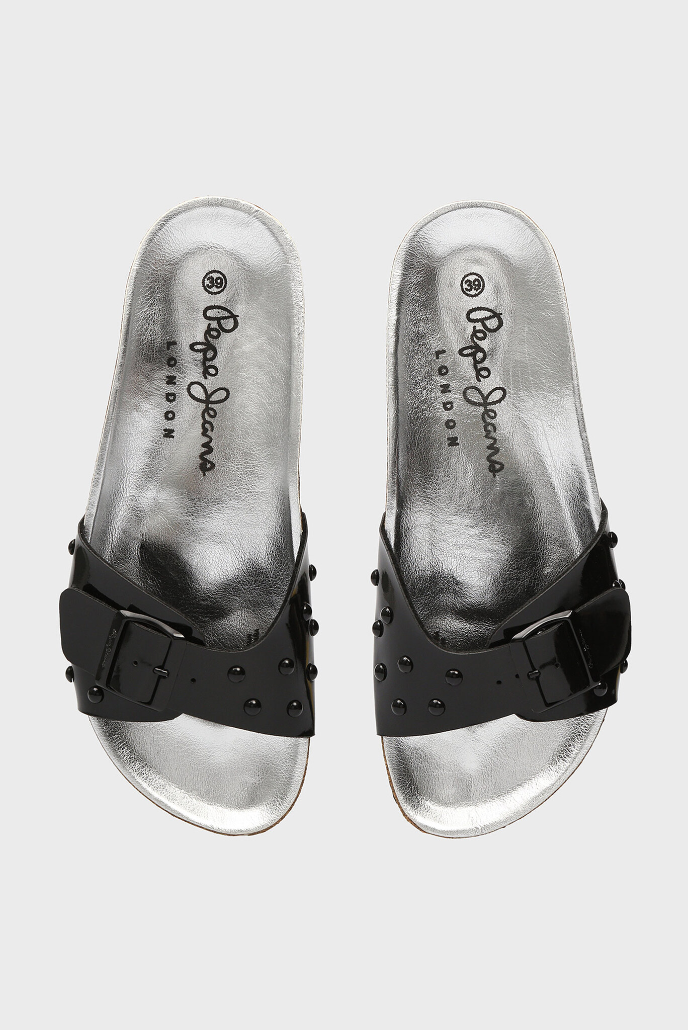 Женские черные слайдеры OBAN STUDS 3