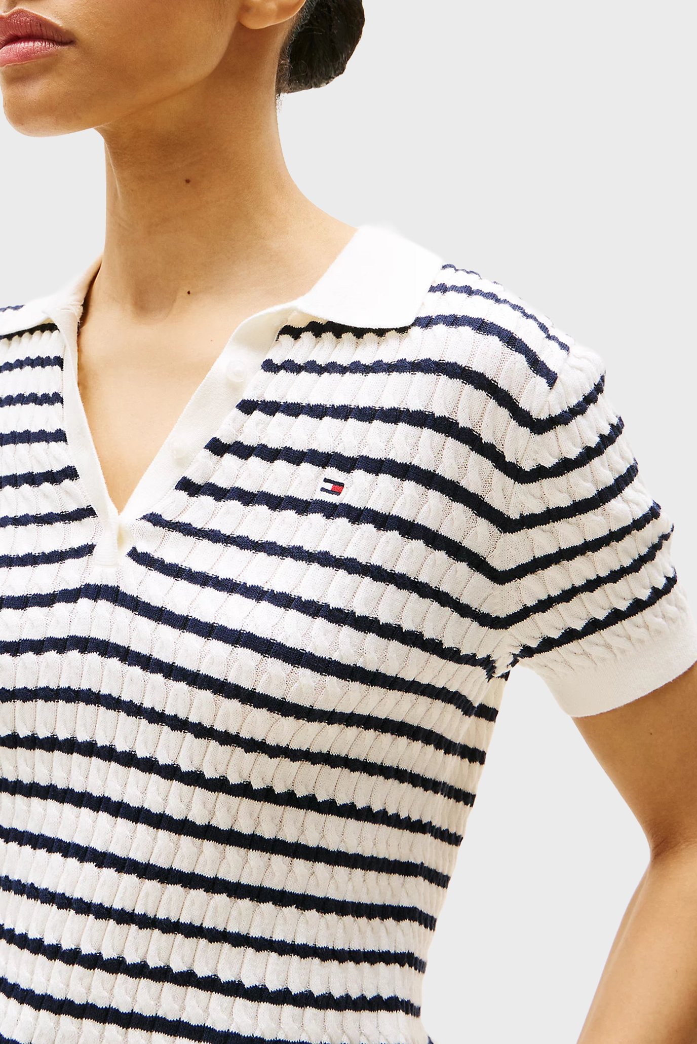 Поло CO CABLE POLO-NK SS SWEATER 4