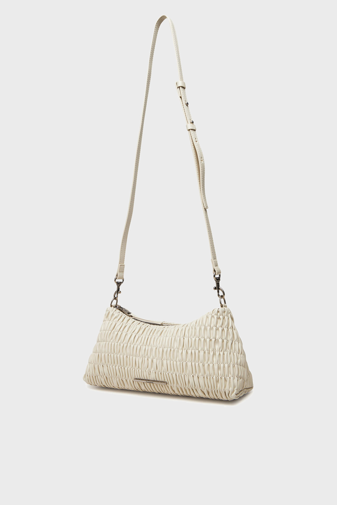 Женская белая сумка RUCHED DROP SHOULDER BAG 2