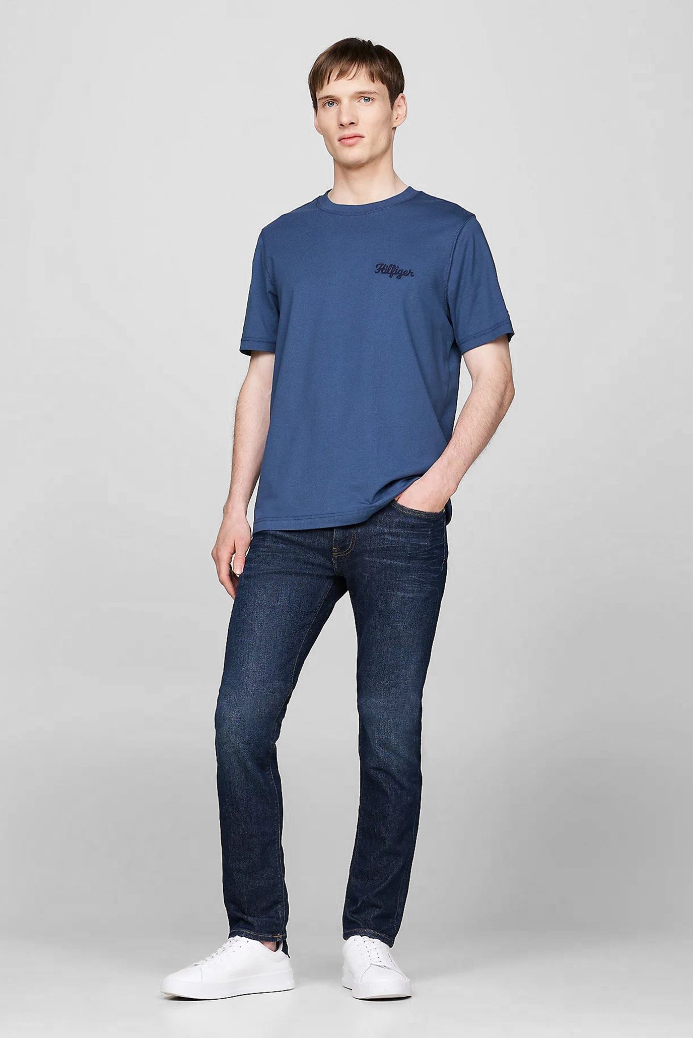 Мужская синяя футболка HILFIGER CHAINSTITCH TEE 2