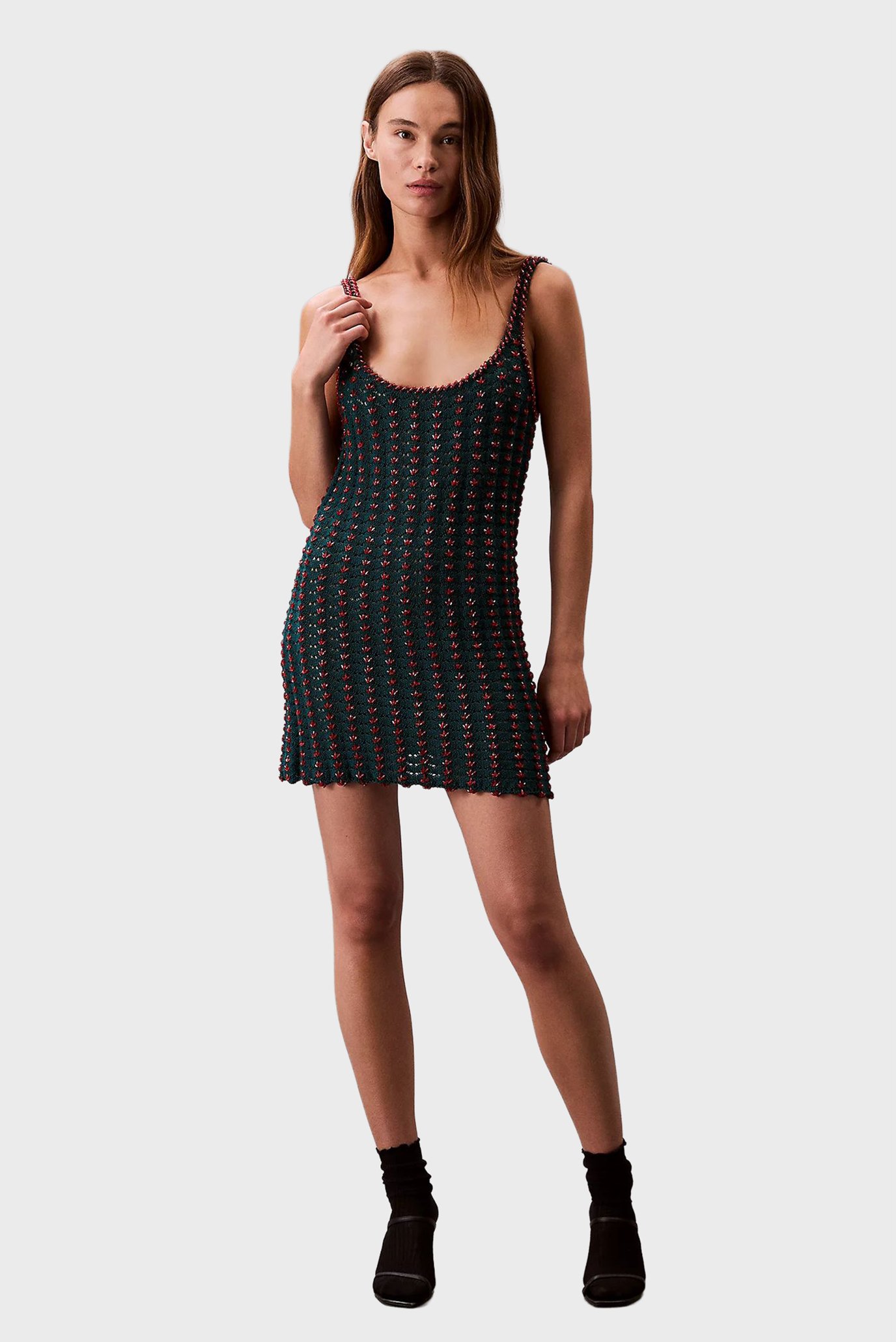 Платье Crochet Beaded Tank Mini Dress 1