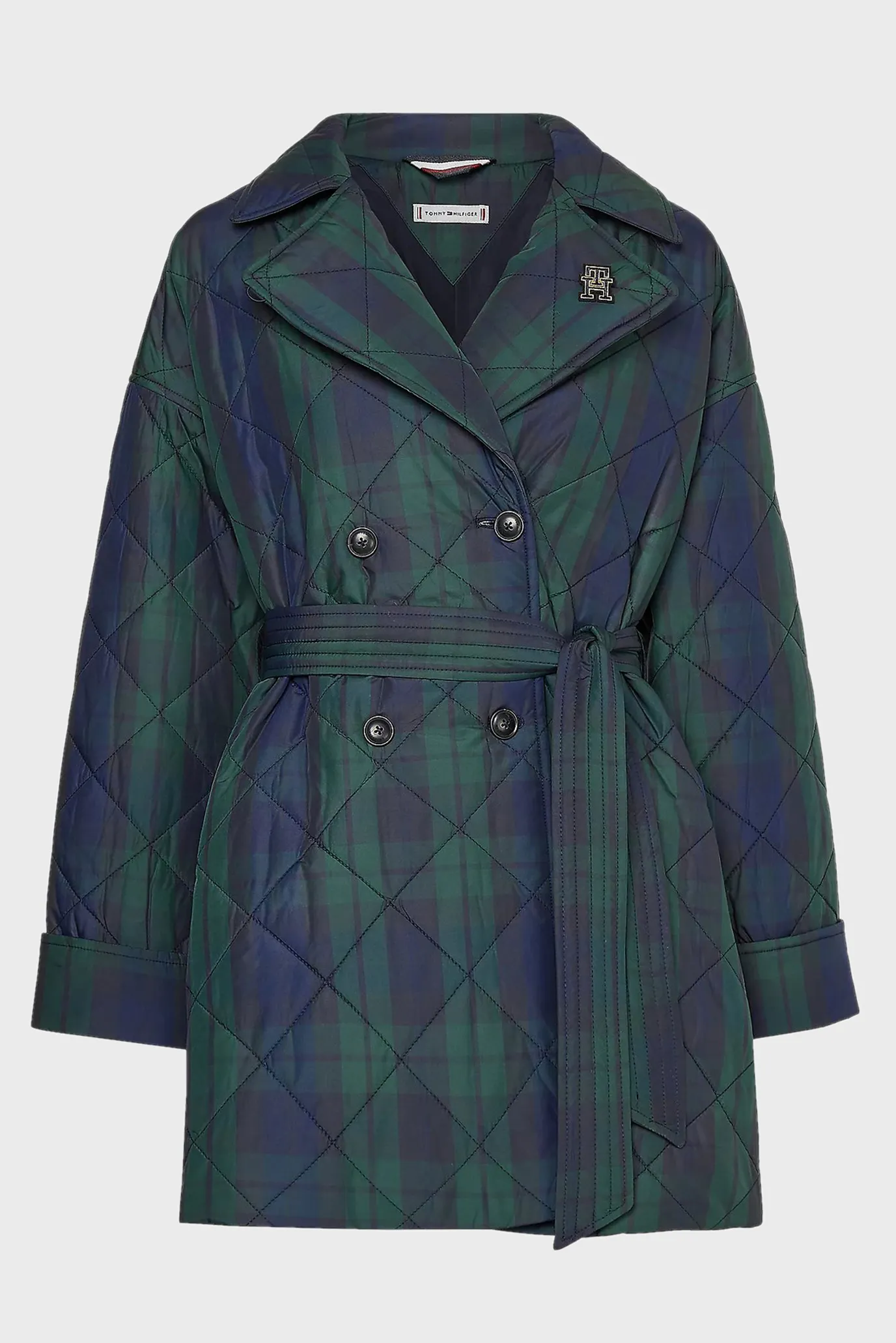 Женская зеленая куртка в клетку CHECK QUILTED 14