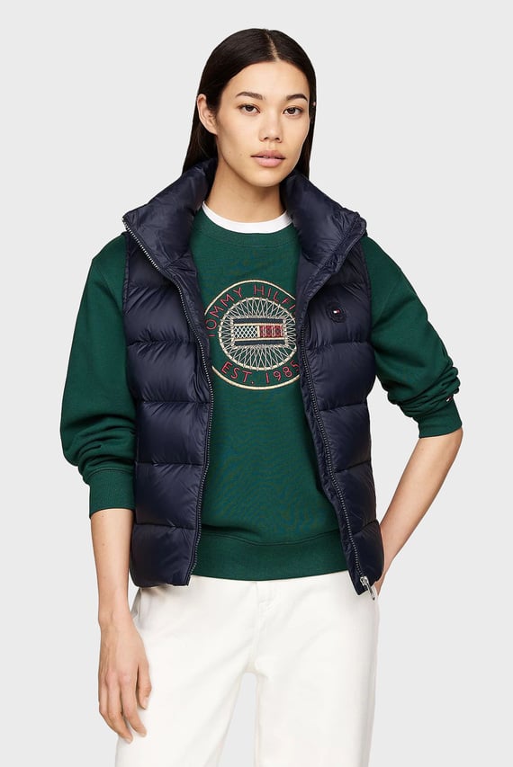 Женский темно-синий пуховой жилет LW DOWN CASUAL VEST Tommy Hilfiger Женский темно-синий пуховой жилет LW DOWN CASUAL VEST Tommy Hilfiger