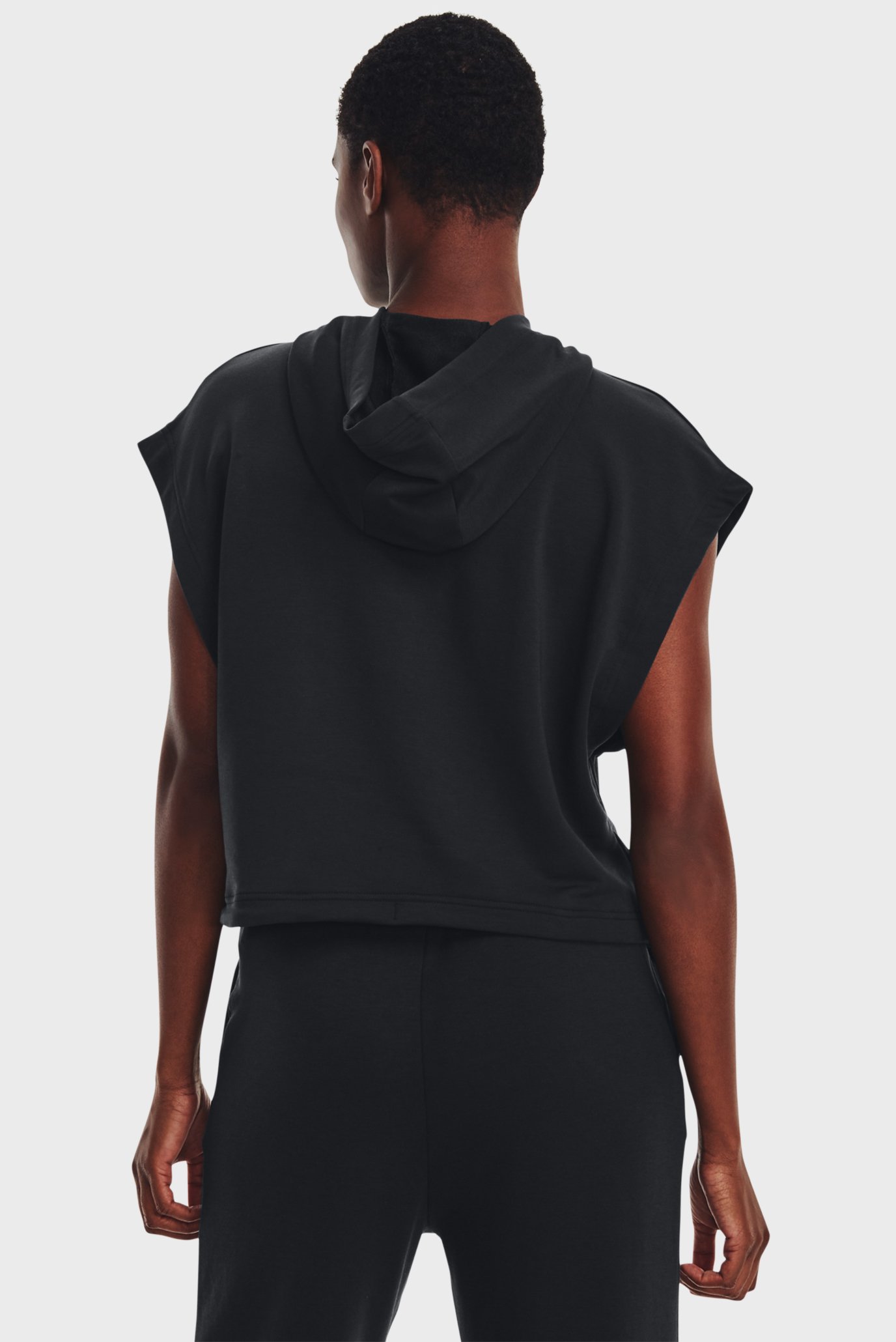 Женское черное худи UA Rival Terry SS Hoodie 3