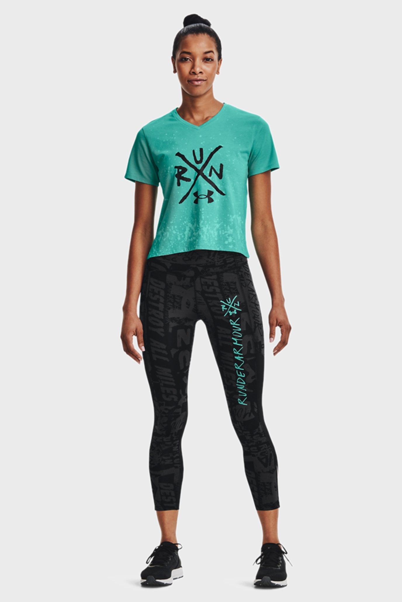 Женская бирюзовая футболка UA Destroy All Miles SS 9