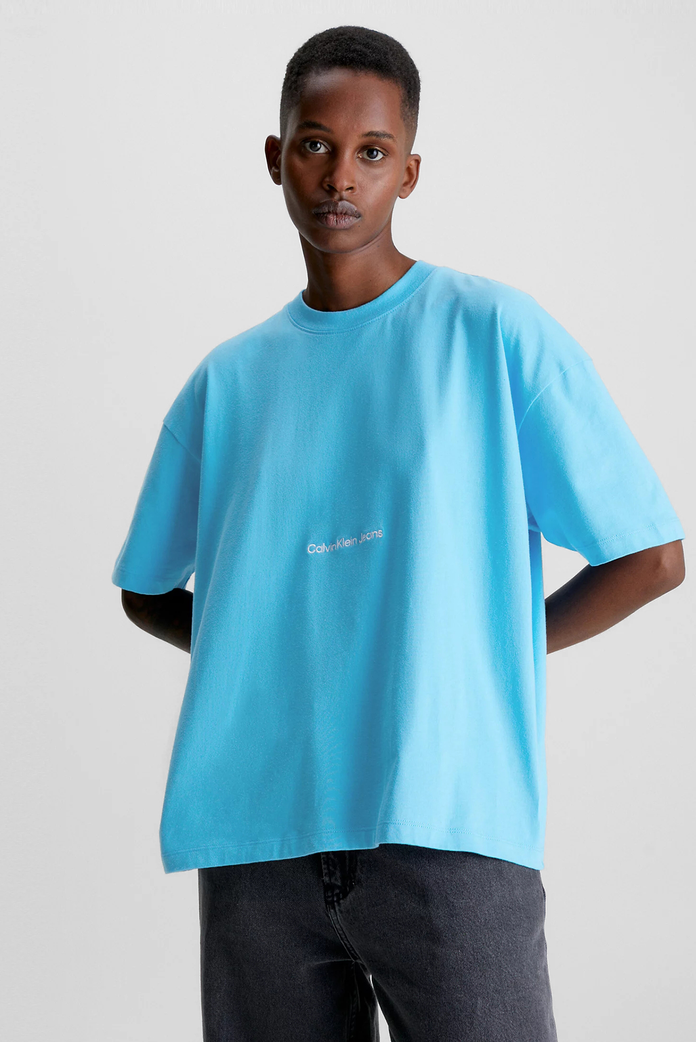 Женская голубая футболка INSTITUTIONAL BOYFRIEND TEE 1
