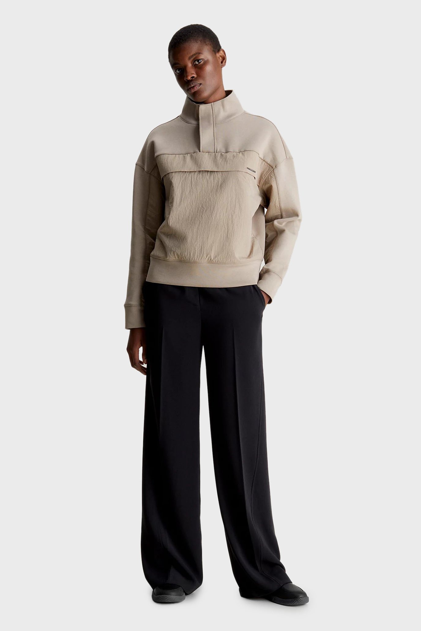 Женская бежевая спортивная кофта MIX MEDIA HALF ZIP 2