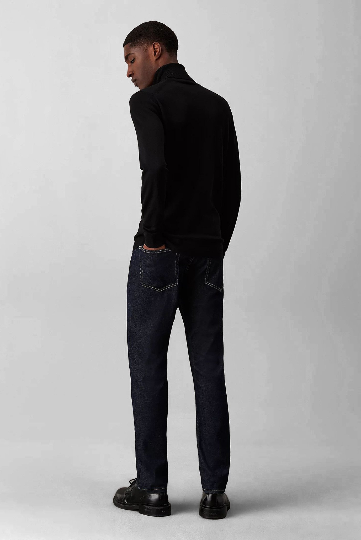 Мужской черный шерстяной гольф 3