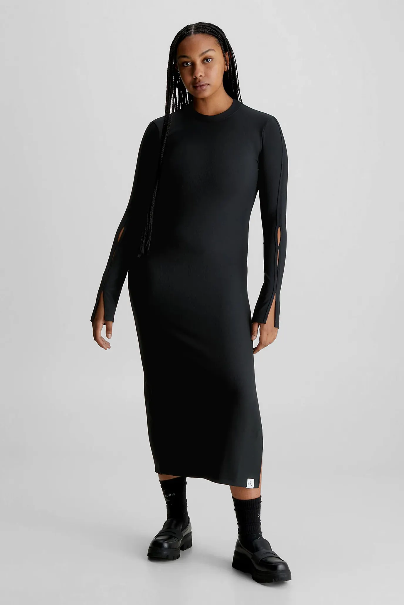 Платье TAB SLEEVE SPLIT RIB  LONG DRESS 2