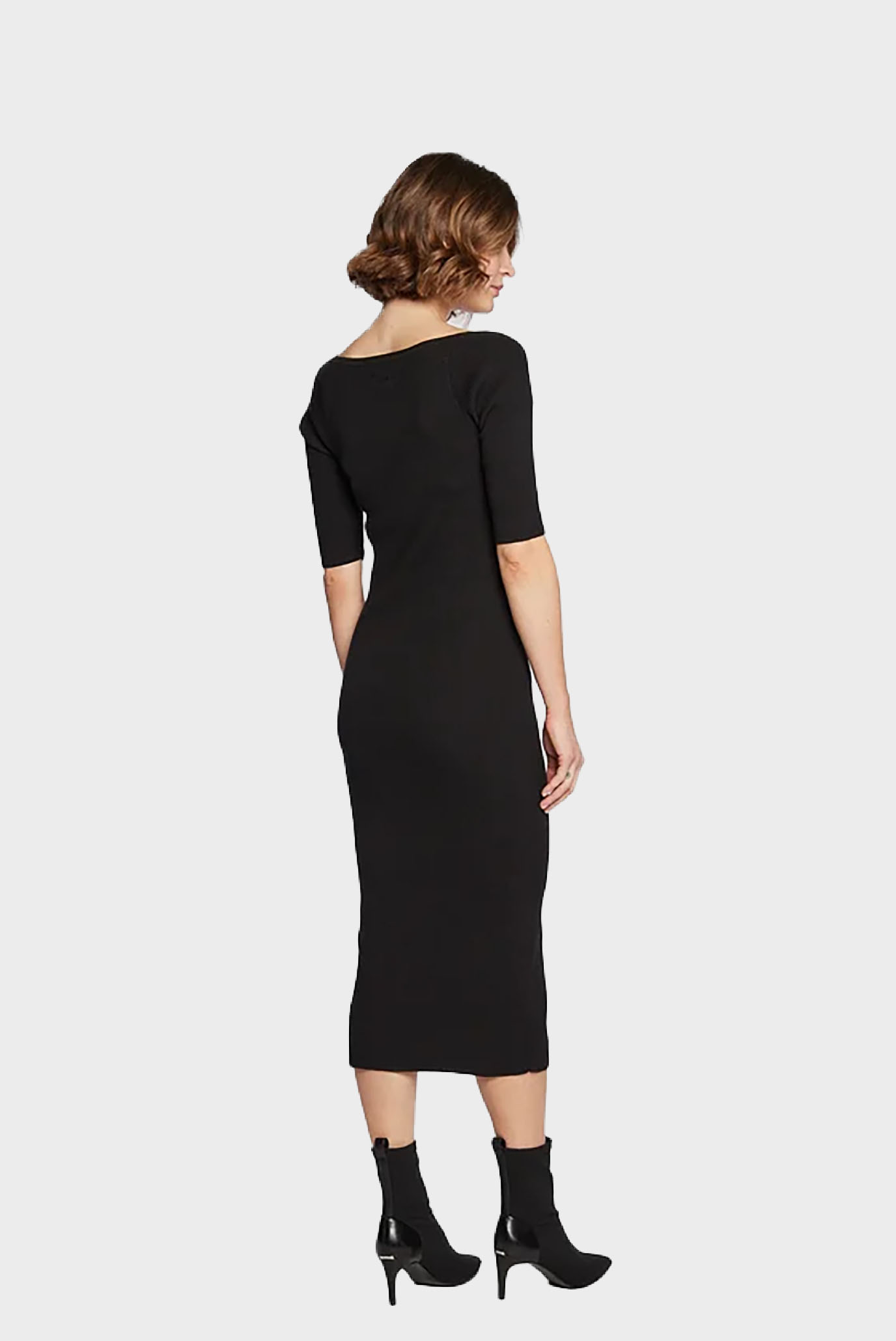 Платье RIB SQUARE-NECK MIDI DRESS 3