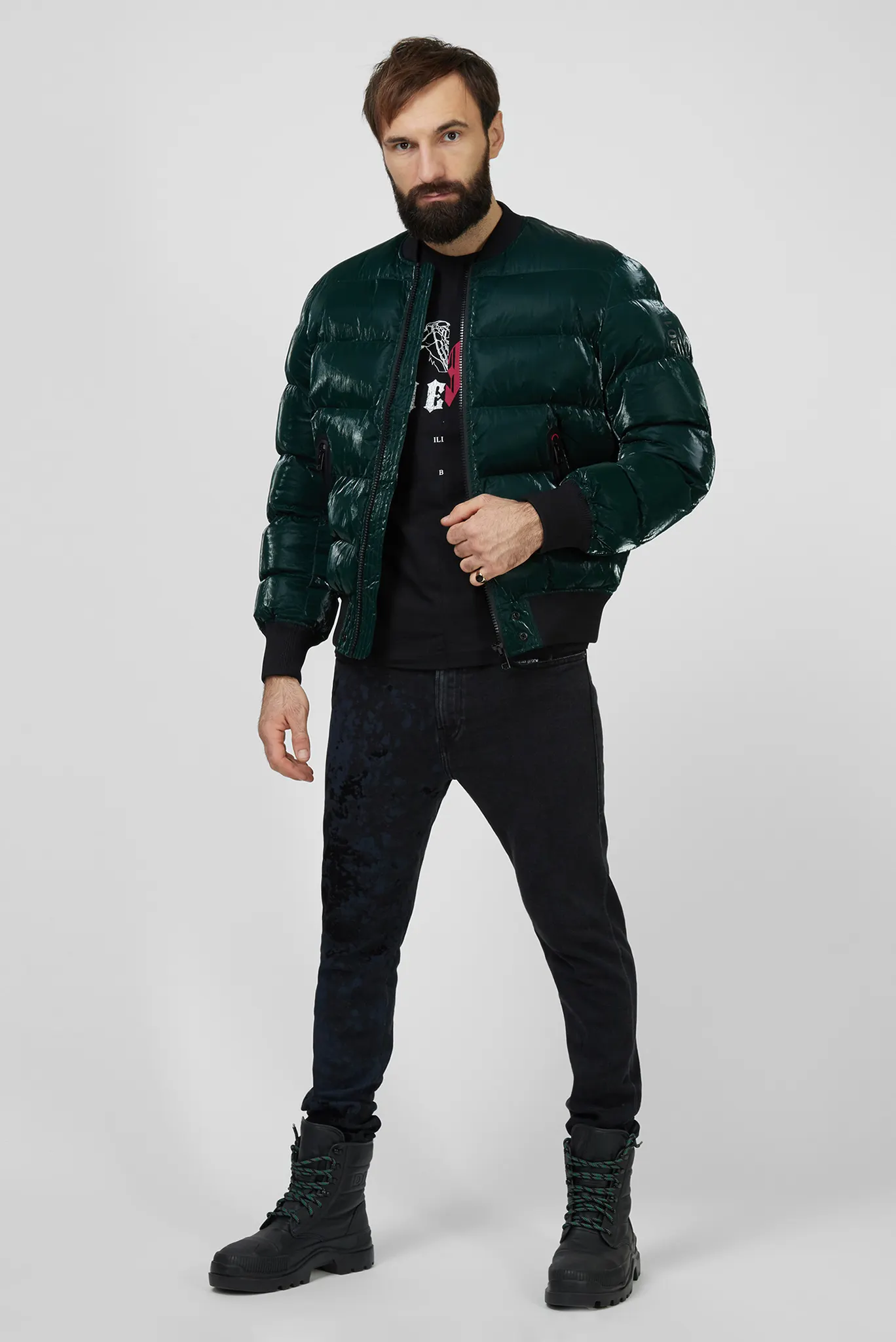 Мужской зеленый бомбер W-ON-A 2