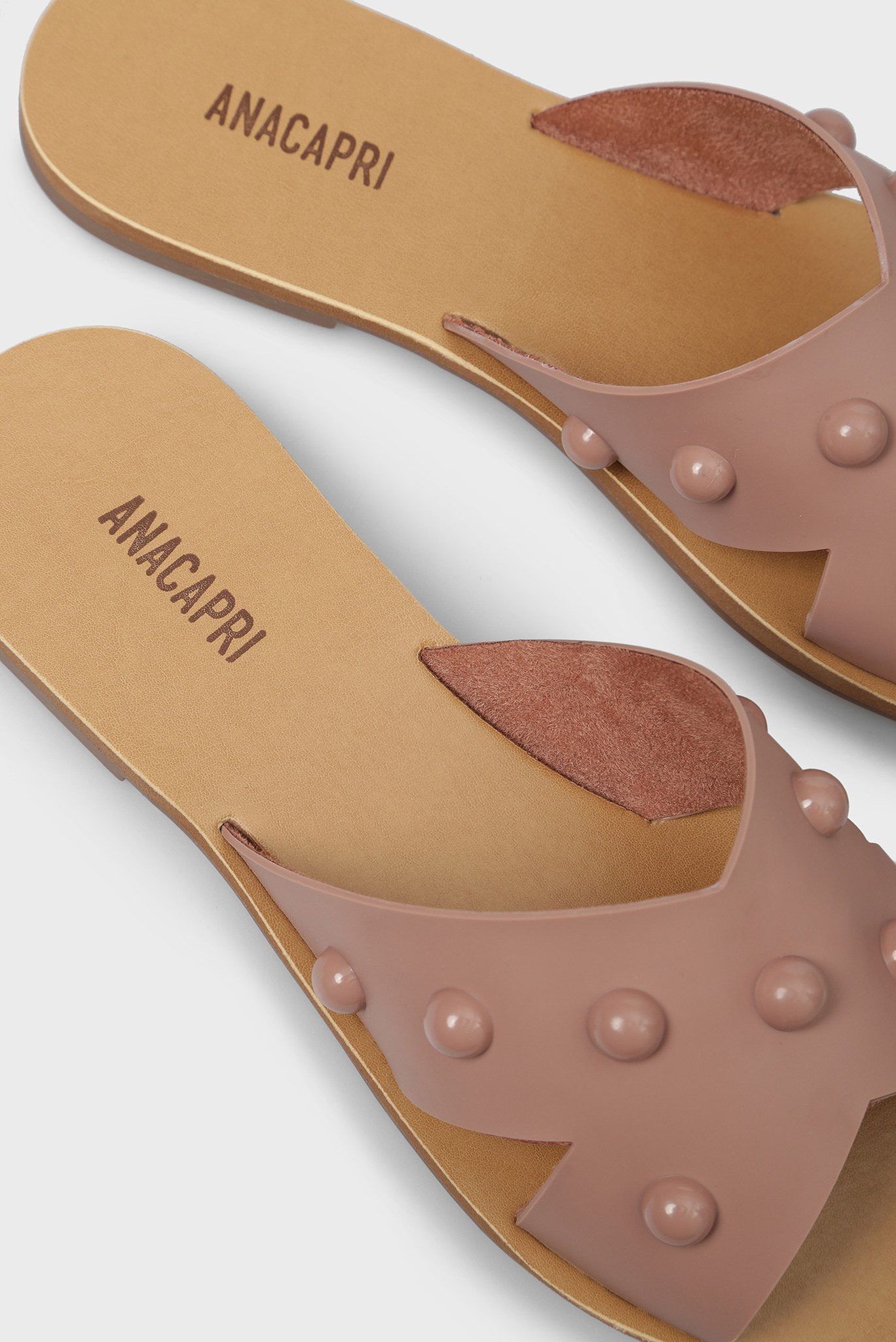 Женские бежевые слайдеры 5