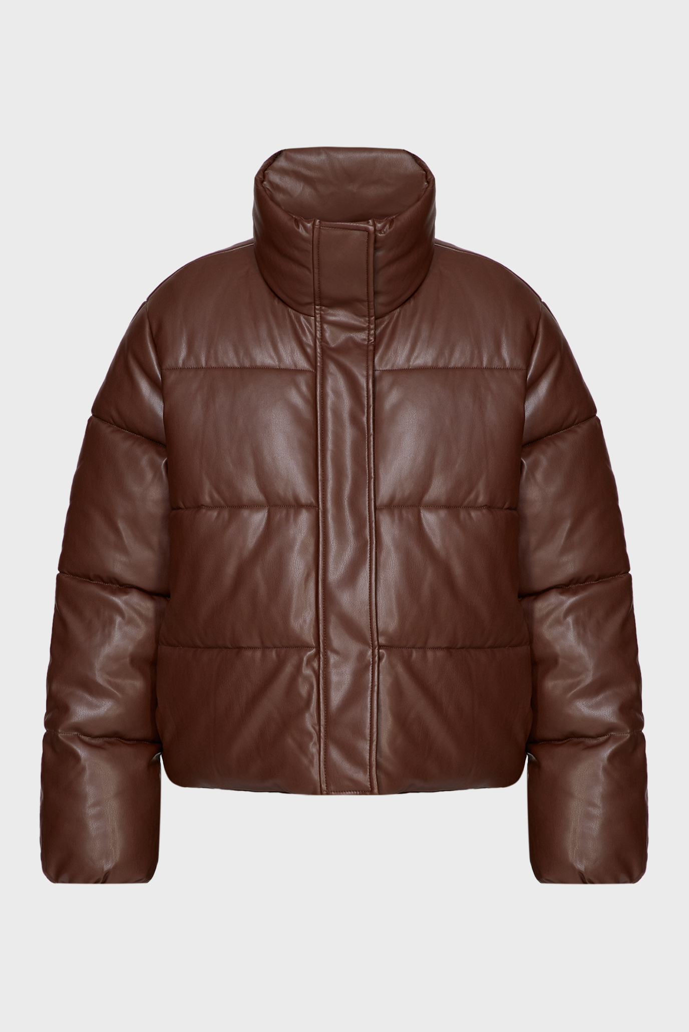 Женская коричневая куртка PU PADDED PUFFER JACKET 8