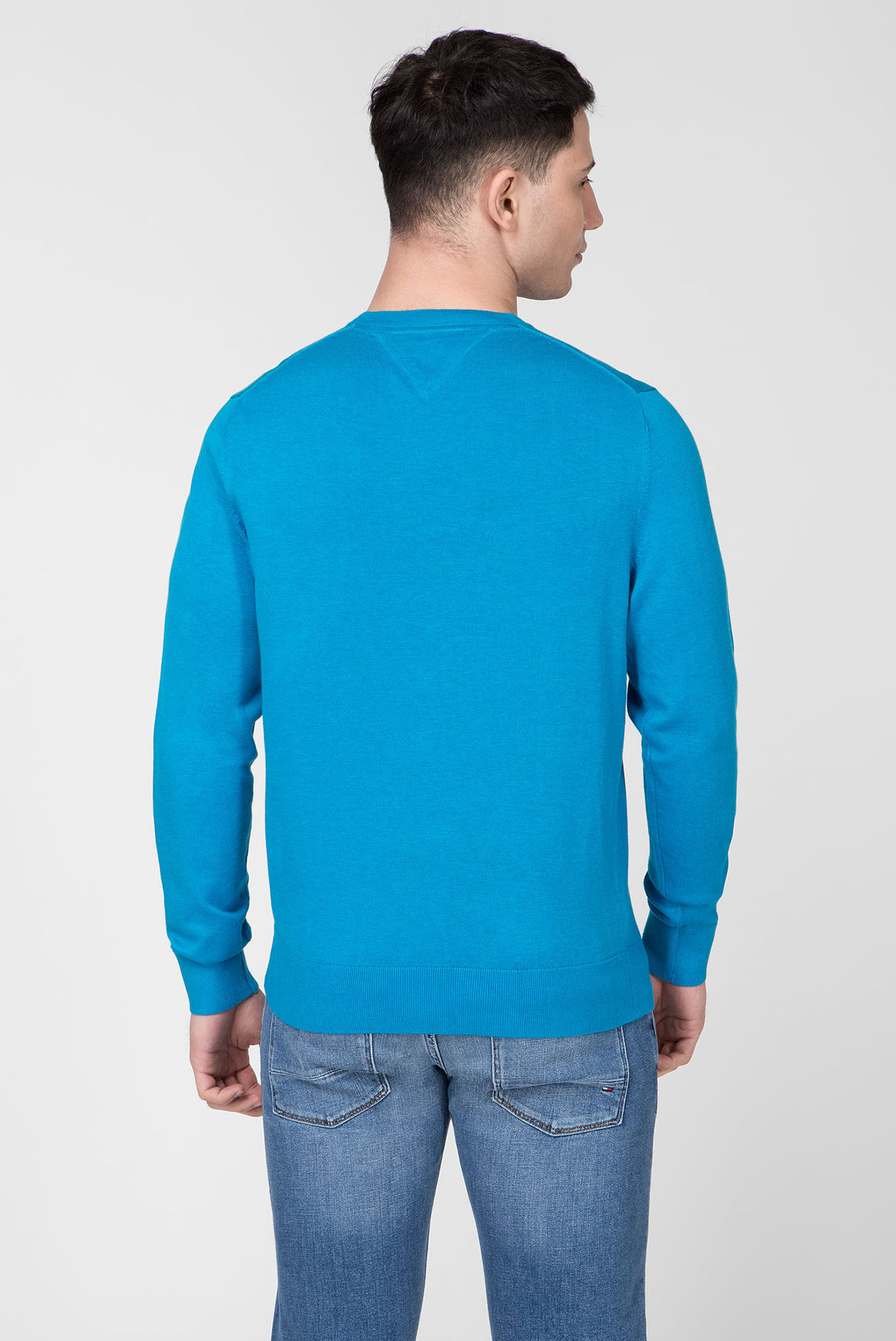 Мужской синий джемпер COTTON SILK 8