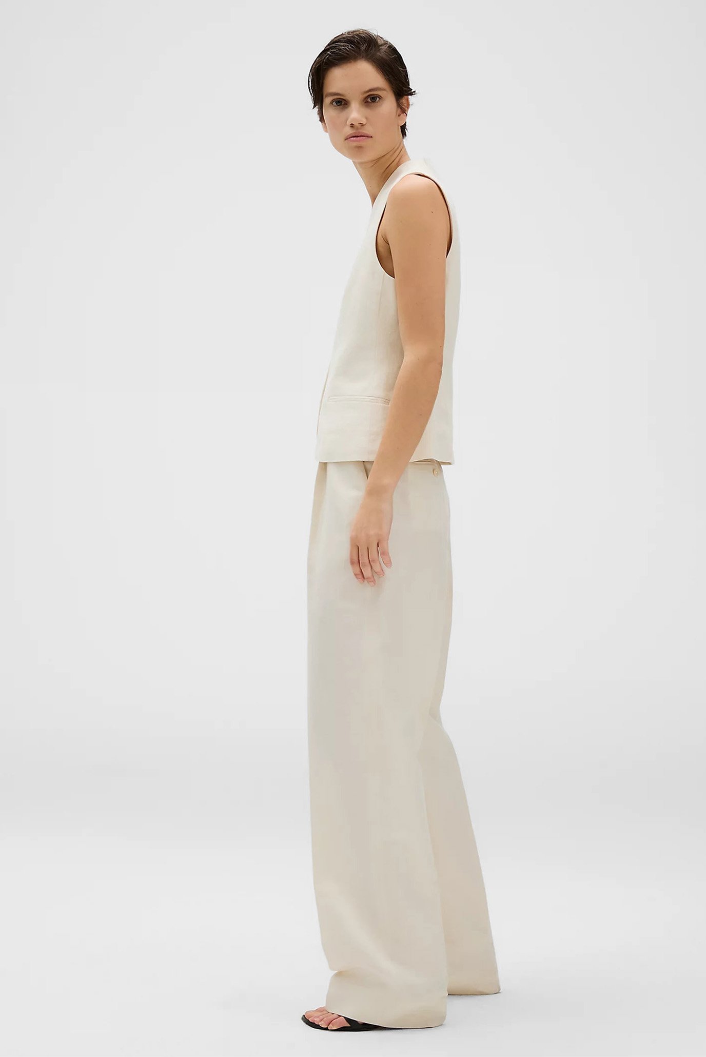 Брюки STRUCTURED LINEN PLEATED PANT 2