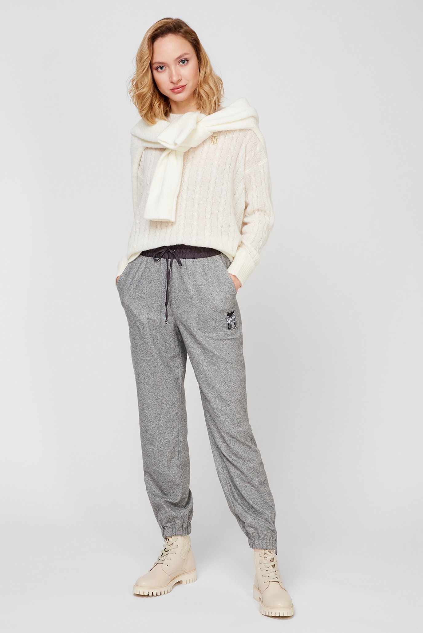 Женские серые шерстяные спортивные брюки ICON 2