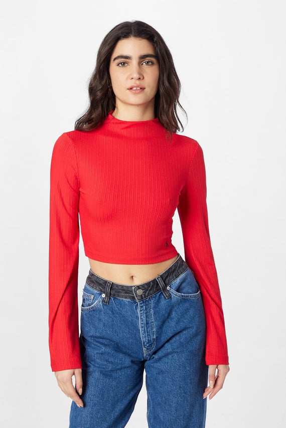 Лонгслив SHINY RIB HIGH NECK LONG SLEEVE