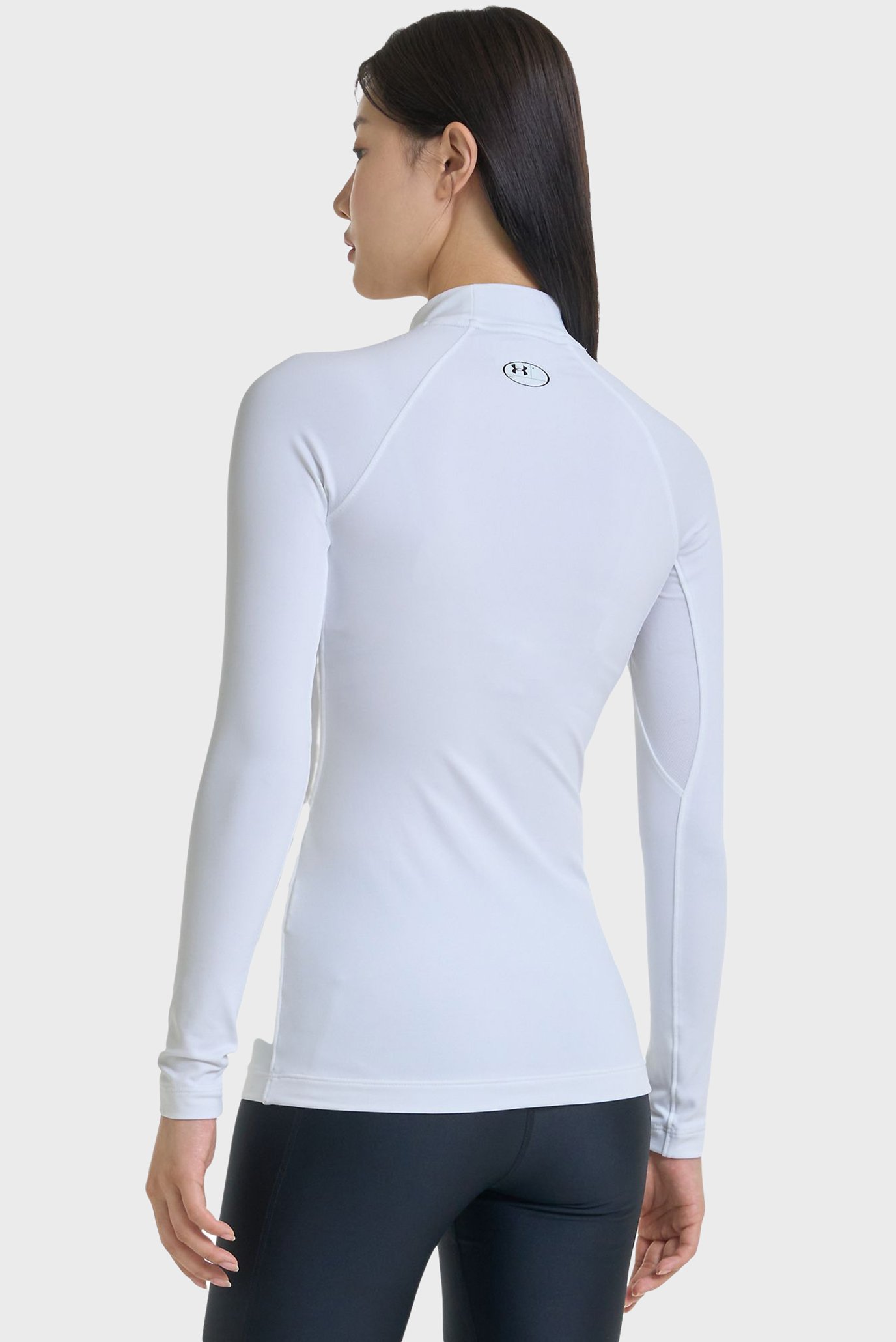 Женский белый лонгслив UA CG Authentics Mockneck 3