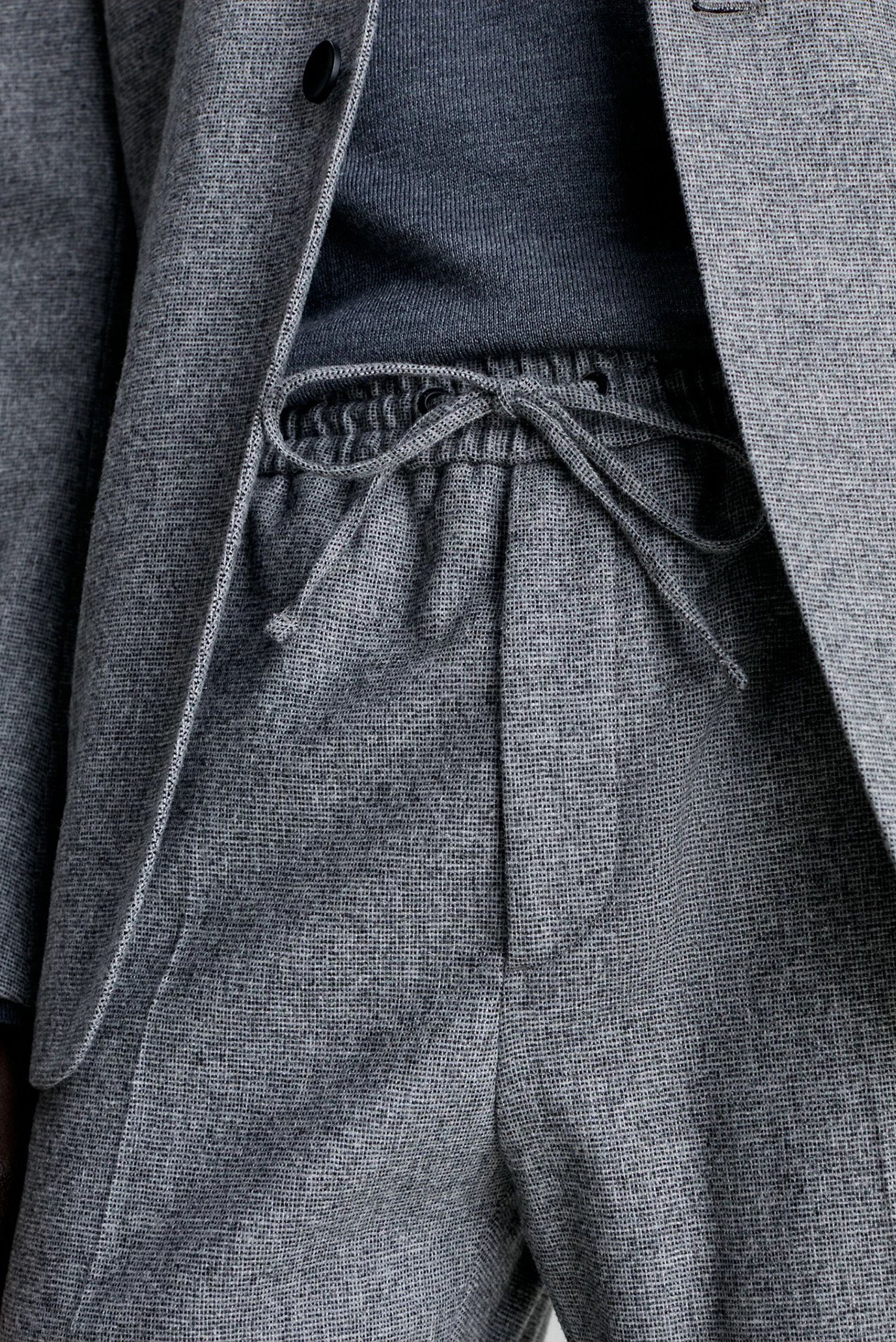 Мужские серые шерстяные брюки TWO TONE FLANNEL 4