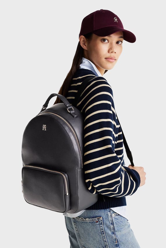 Женский черный рюкзак TH SOFT LOGOTAPE BACKPACK