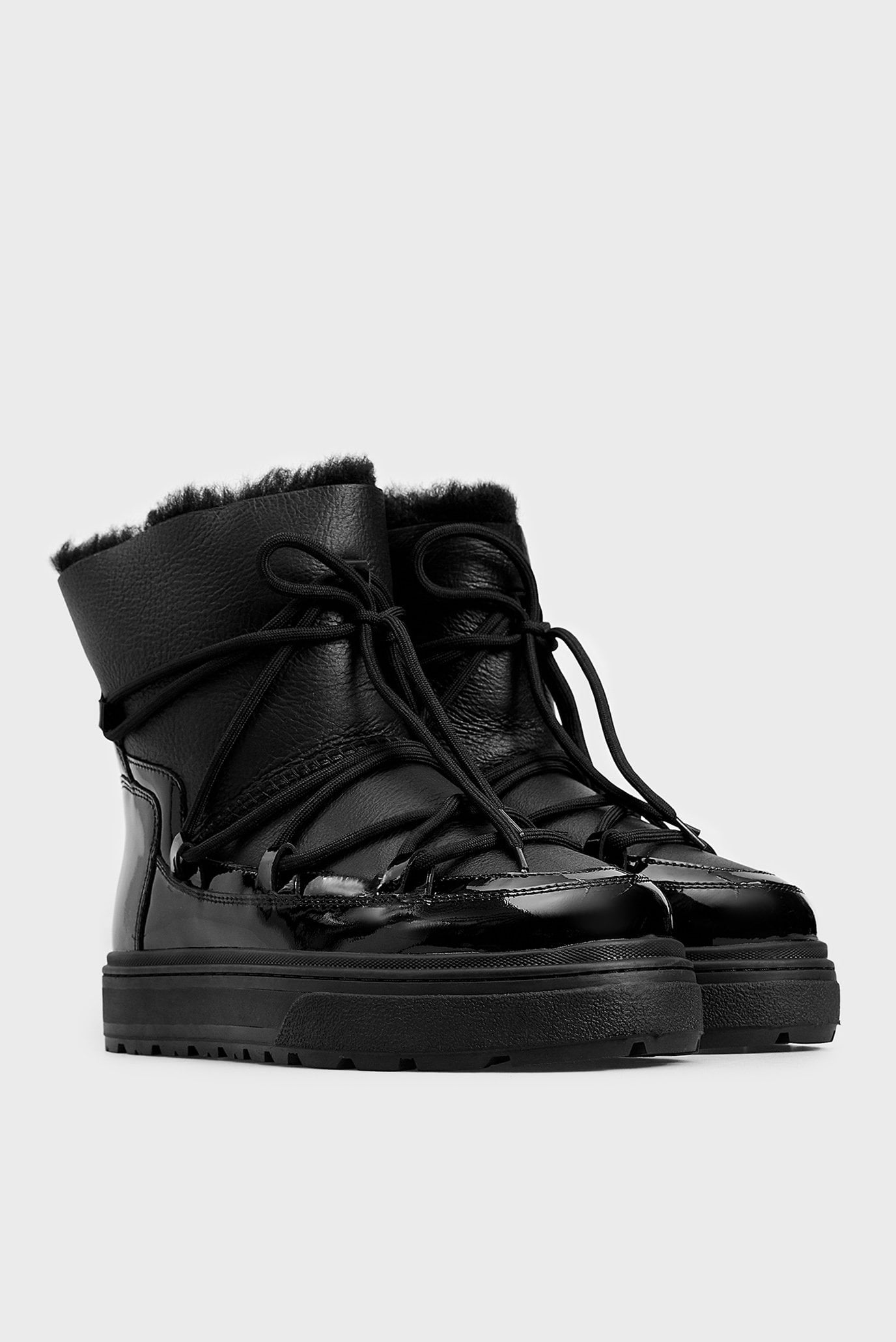 Женские черные кожаные угги Peak 8