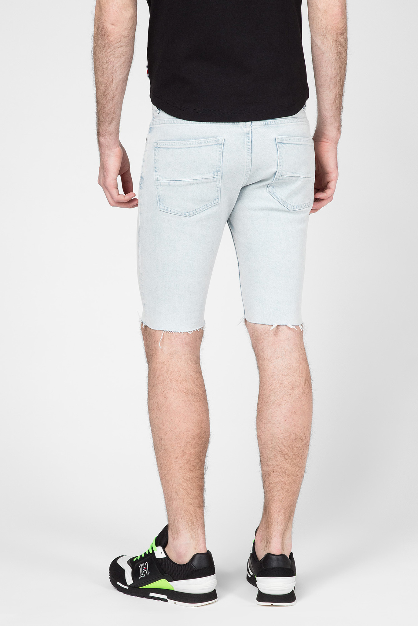 Мужские голубые джинсовые шорты Lewis Hamilton SLIM BLEACH WASH 3