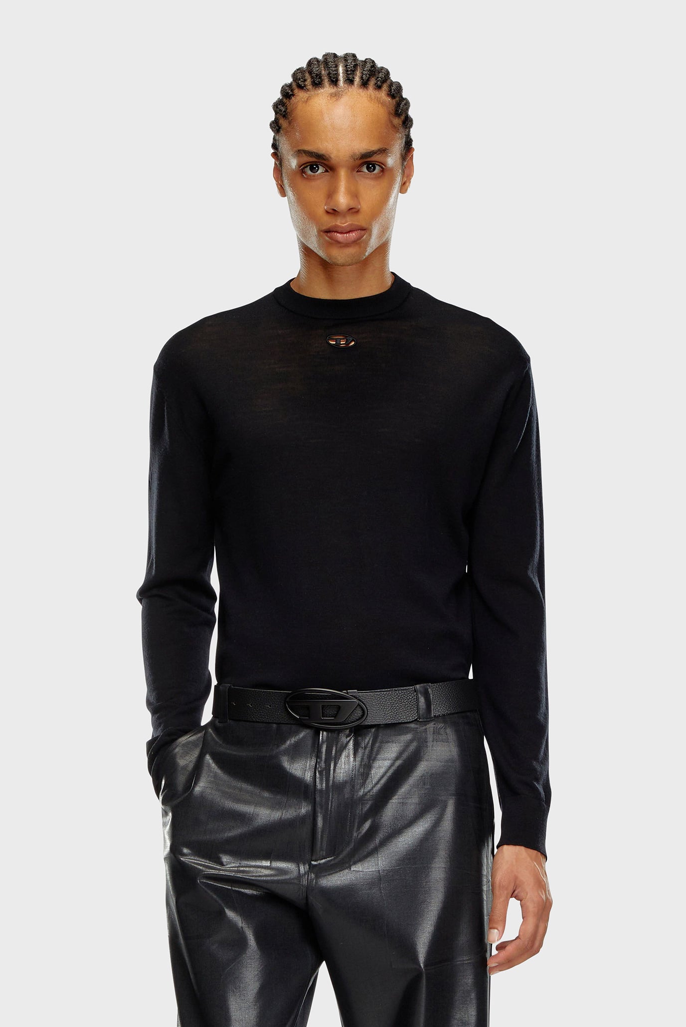 Мужской черный шерстяной джемпер K-GARTH 3