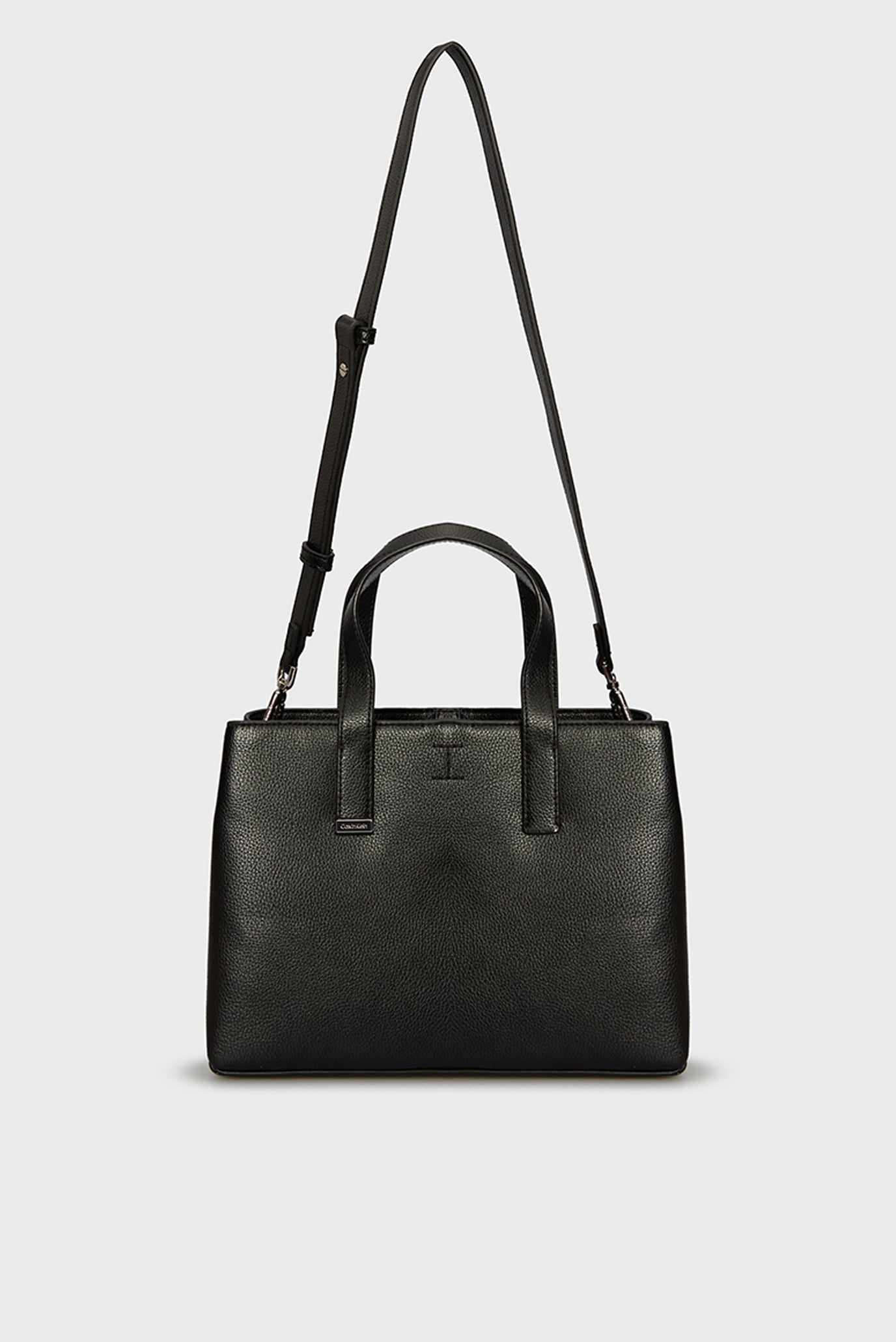 Женская черная сумка CK PLAQUE SMALL TOTE 2