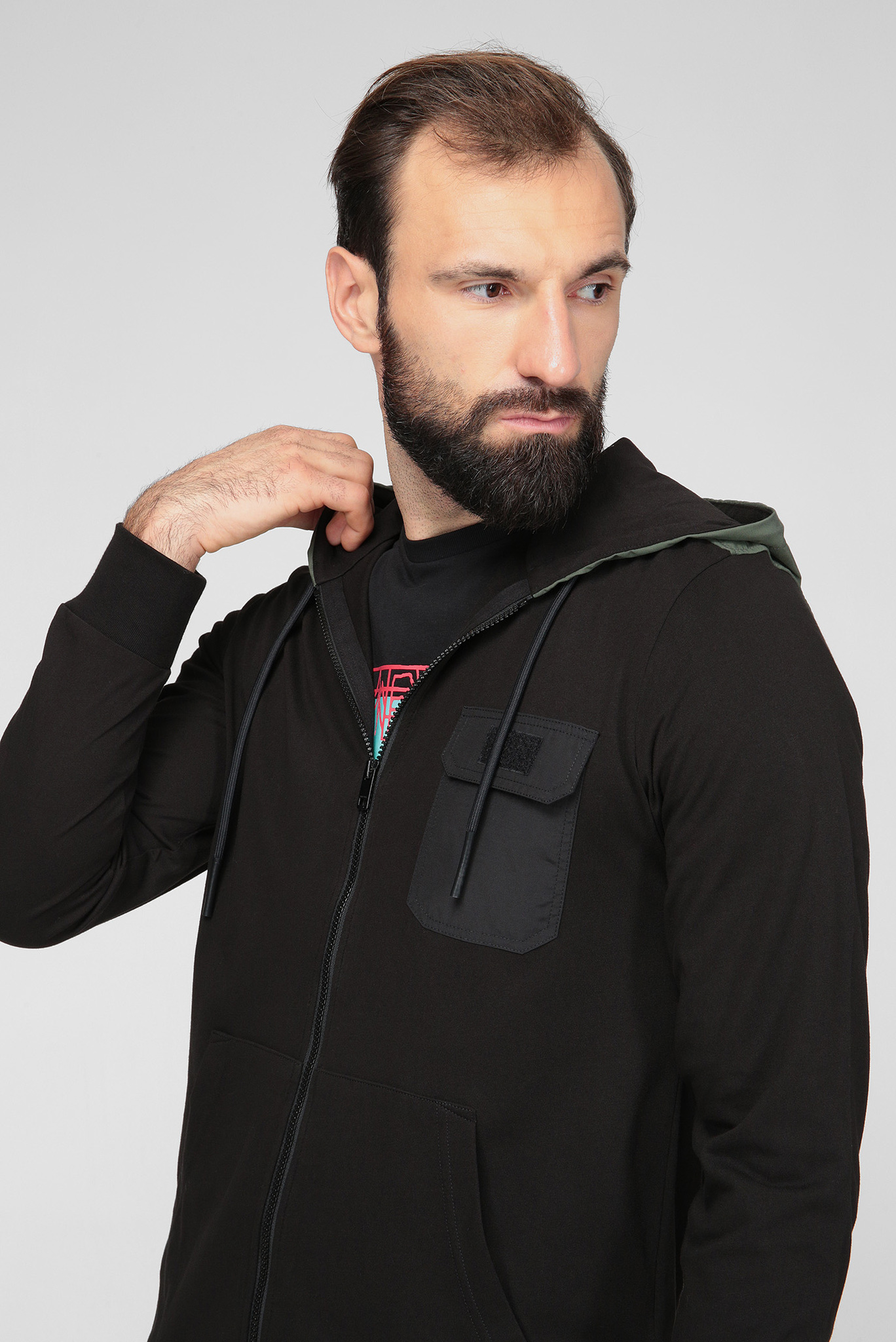 Мужское черное худи T-ARMIEL 5