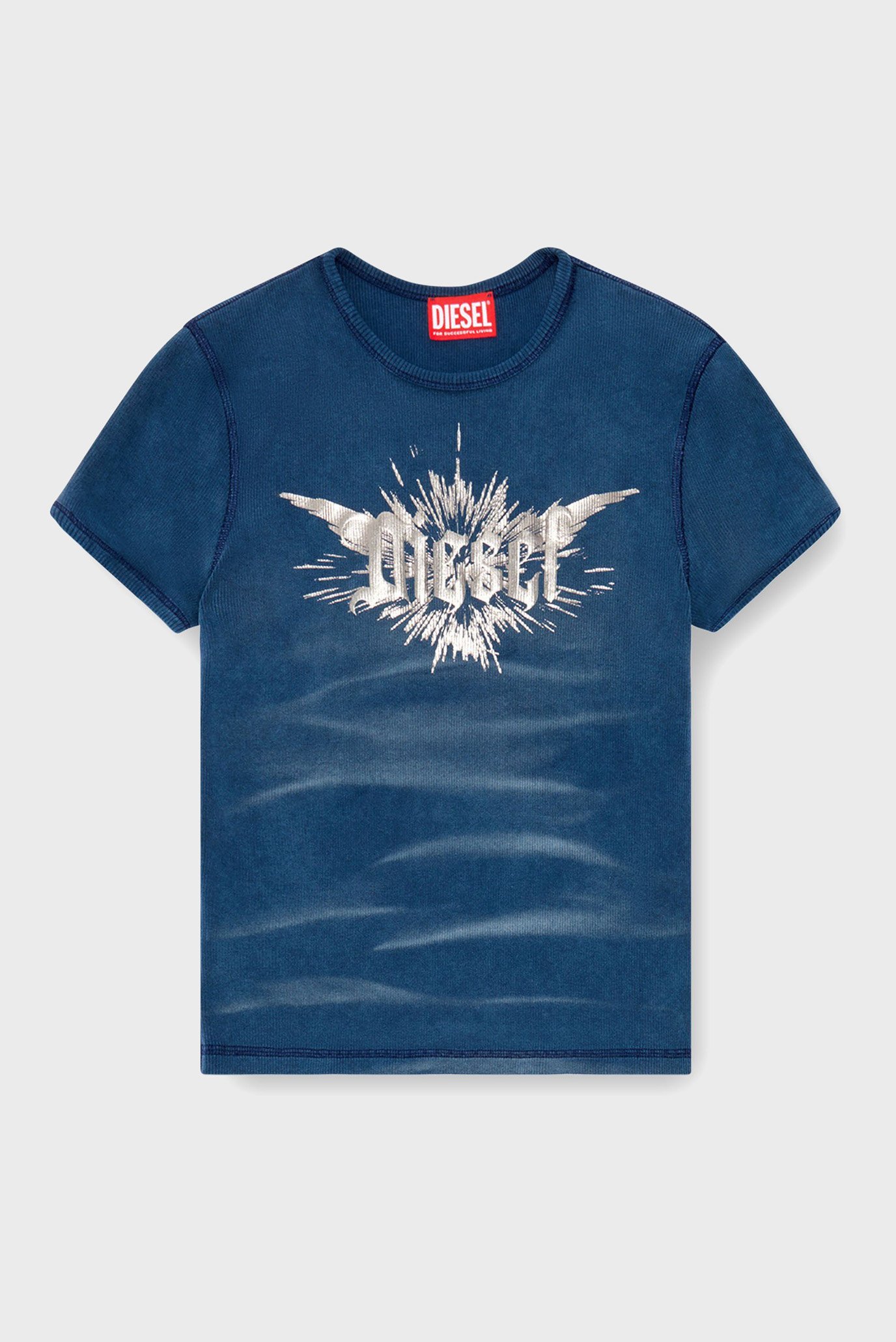 Женская синяя футболка T-ELE-LONG-P2 4