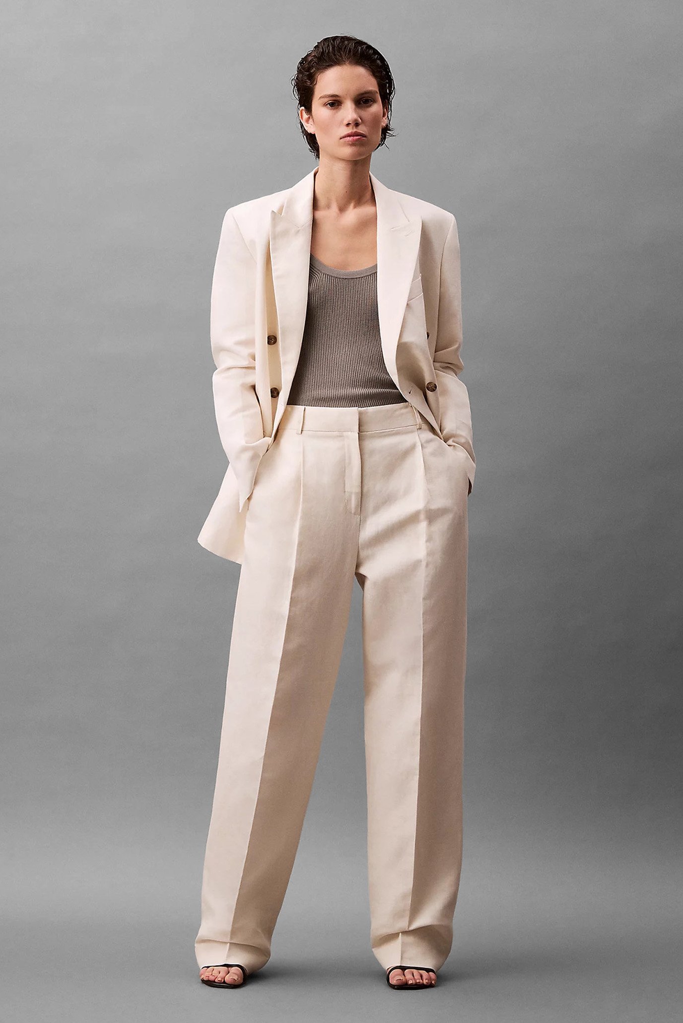 Брюки STRUCTURED LINEN PLEATED PANT 4