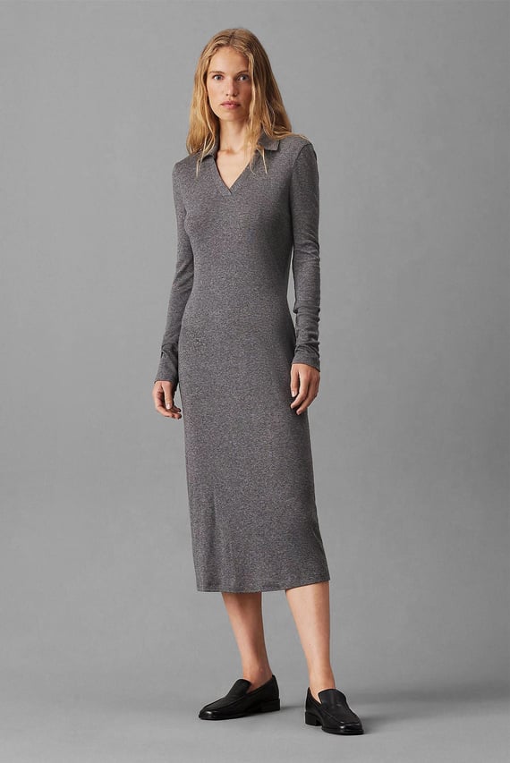 Платье WOOL BLEND JERSEY MIDI DRESS