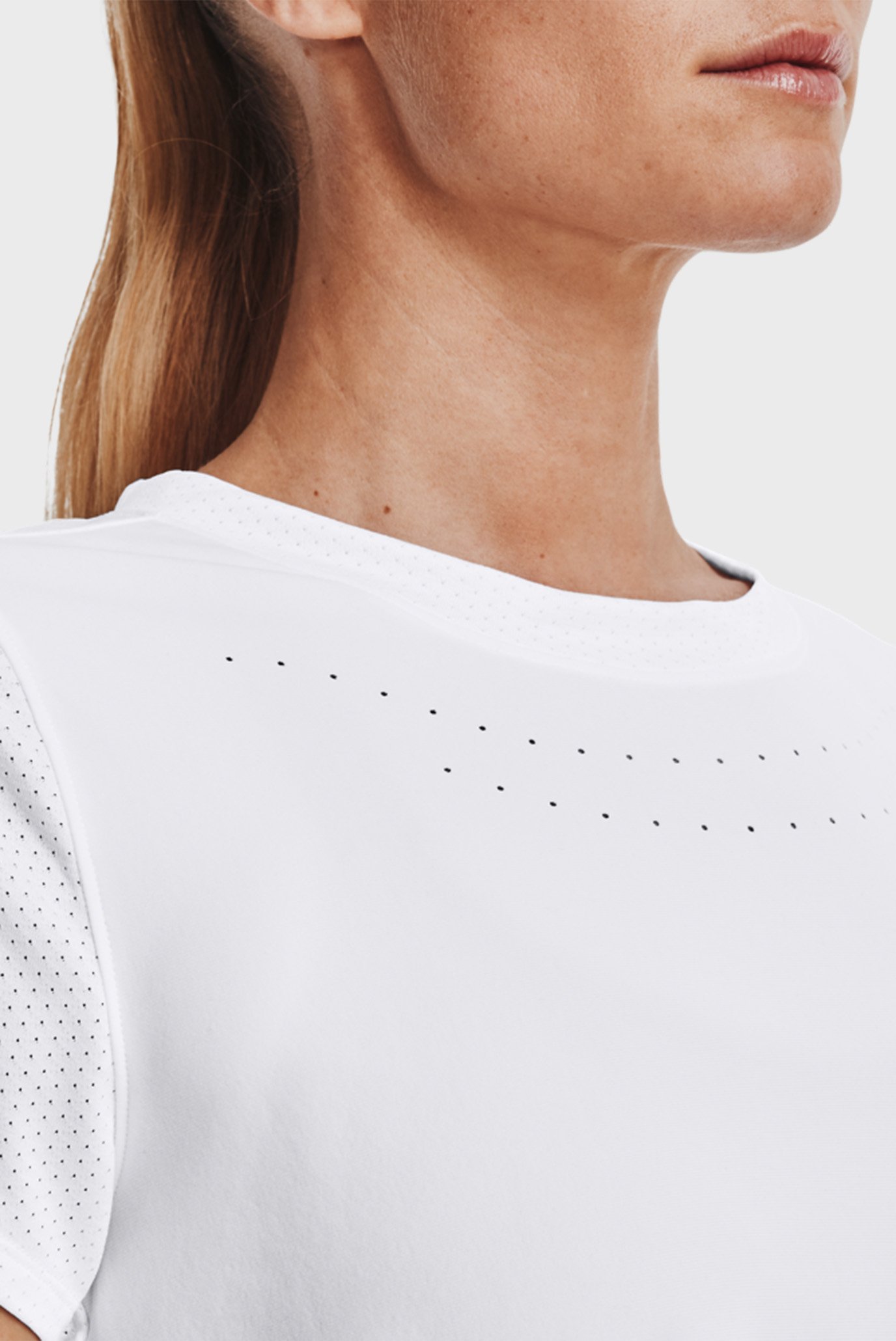 Женская белая футболка UA PaceHER Tee 12