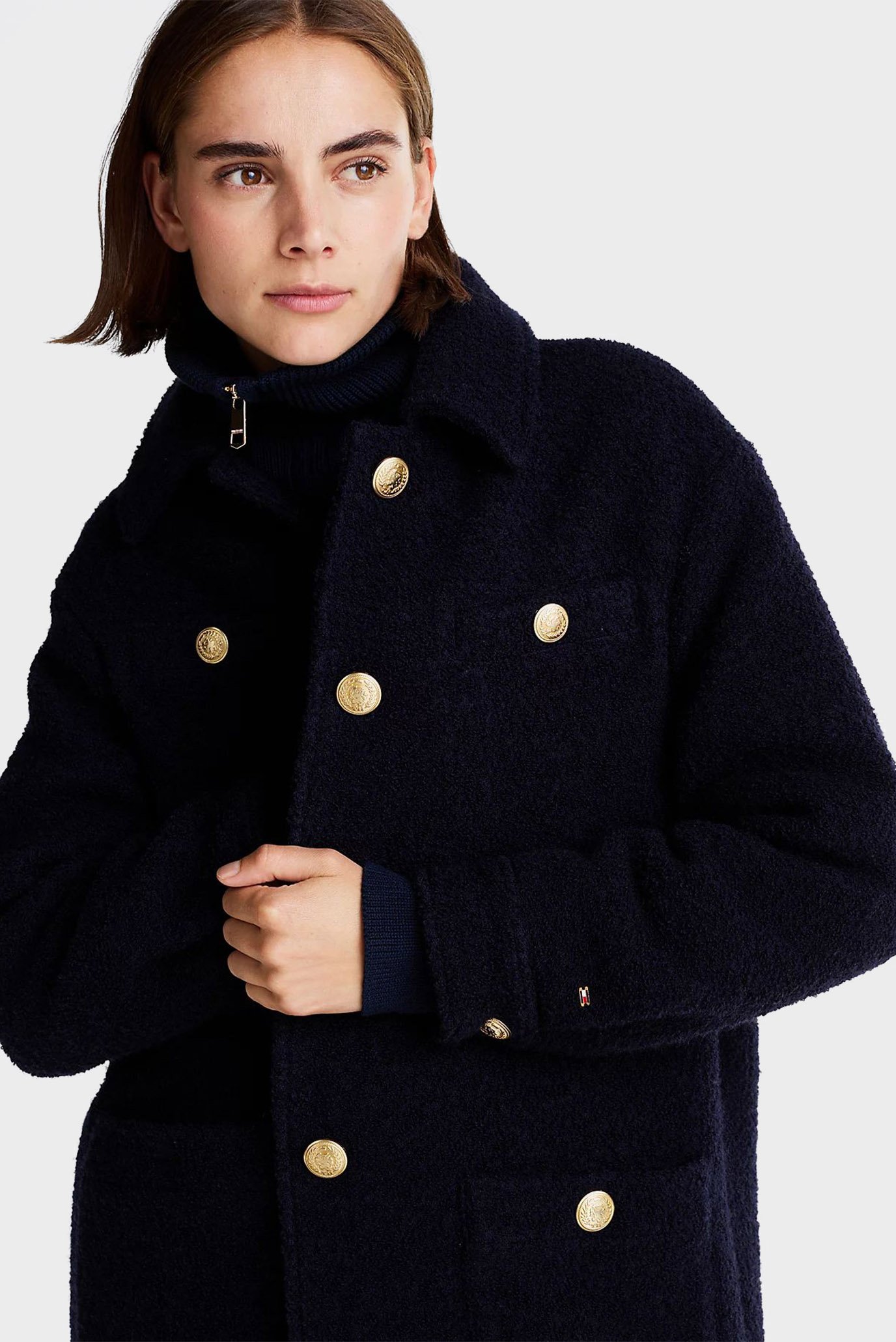 Куртка демисезонная BOUCLE GOLD BUTTON SHACKETTommy Hilfiger Куртка демисезонная BOUCLE GOLD BUTTON SHACKET 4