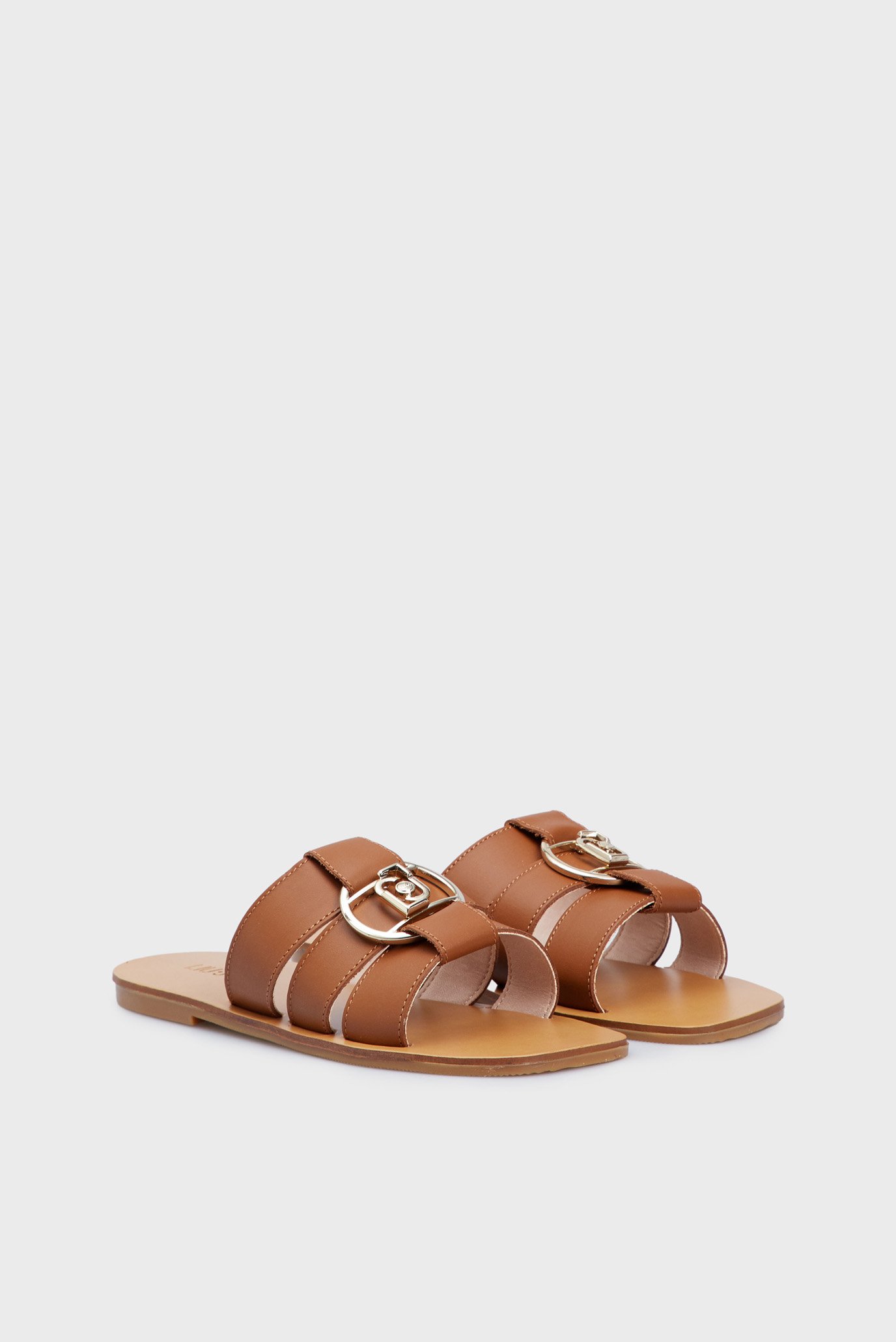 Женские коричневые кожаные слайдеры SABA 8 3