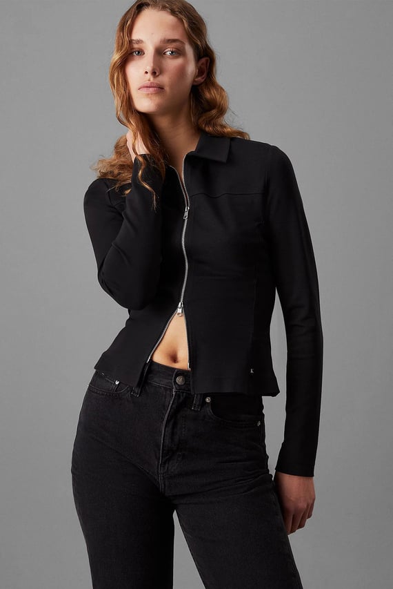 Лонгслив ZIPPER LONGSLEEVE MILANO TOP Calvin Klein Jeans Лонгслив ZIPPER LONGSLEEVE MILANO TOP Calvin Klein Jeans