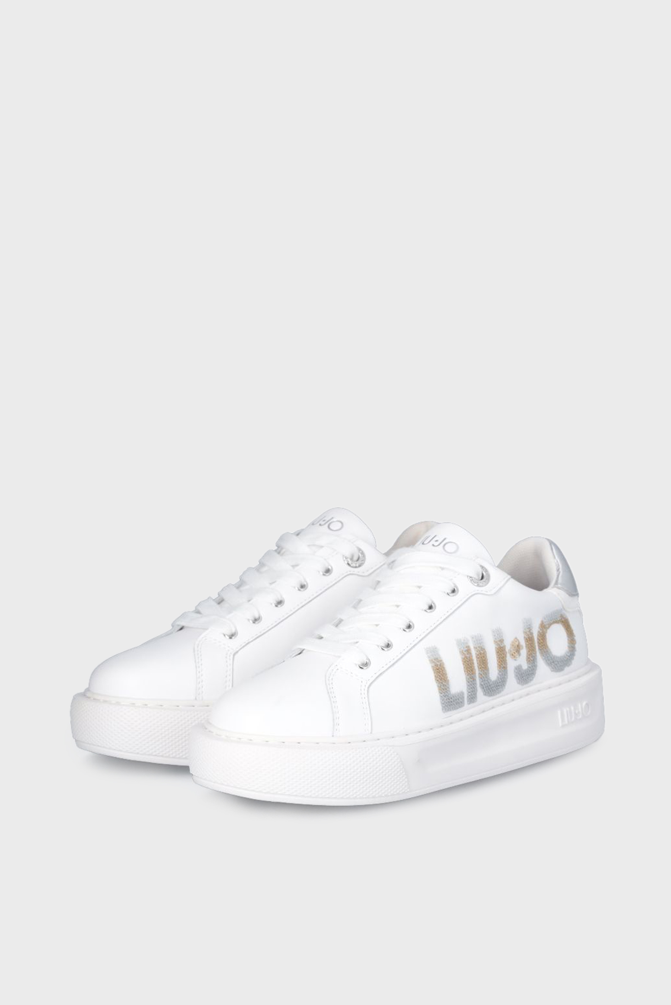 Кеды KYLIE 22 - SNEAKER CALF LEATHER PRINTED WHITE SILVER 3