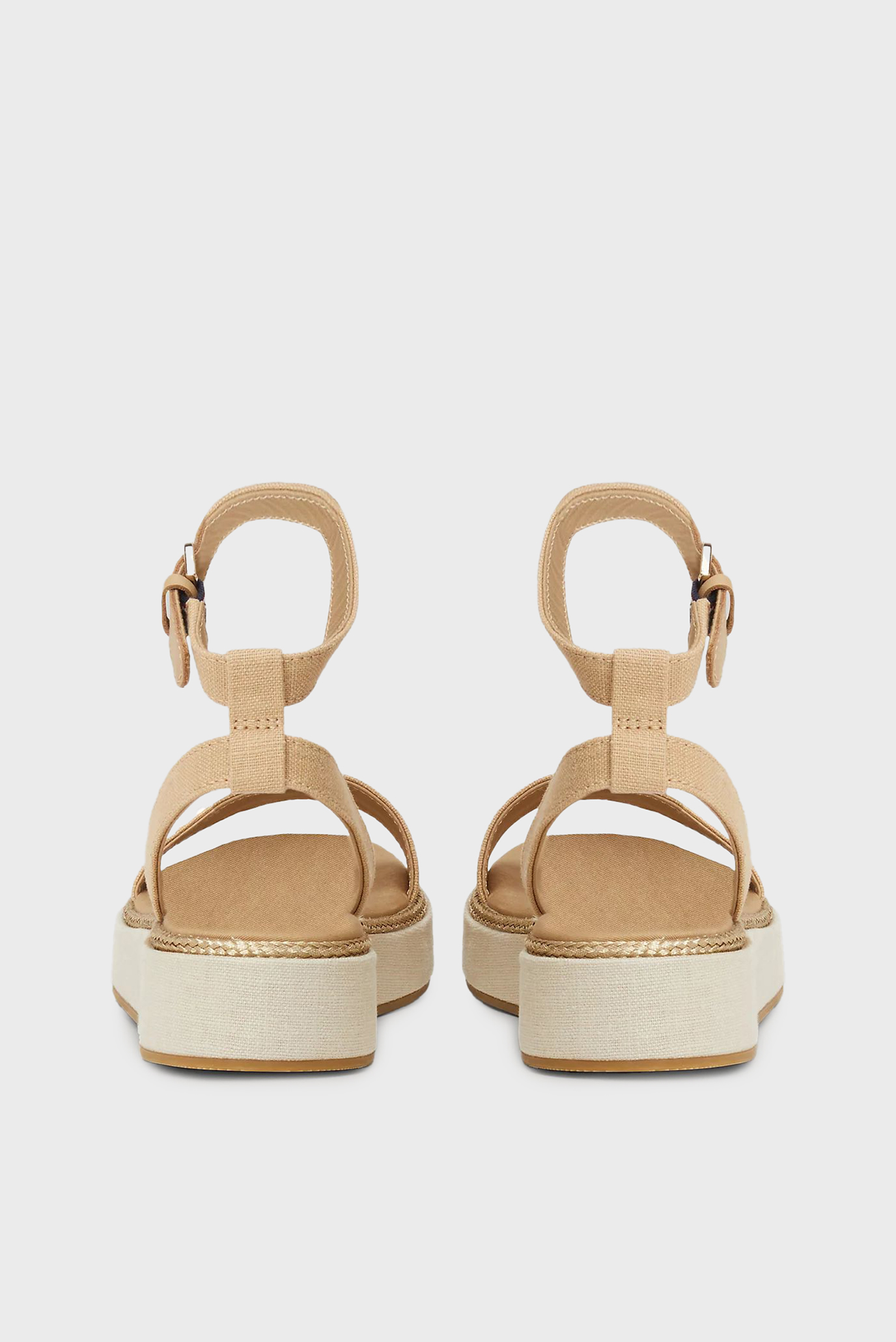 Сандалии LINEN WITH GOLD FLATFORM 5