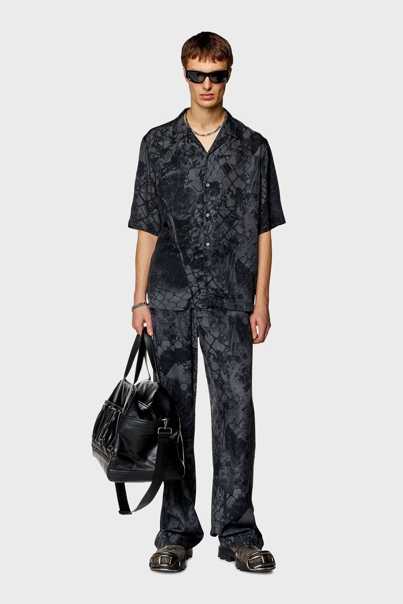 Мужские темно-серые брюки с узором P-CORNWALL 2